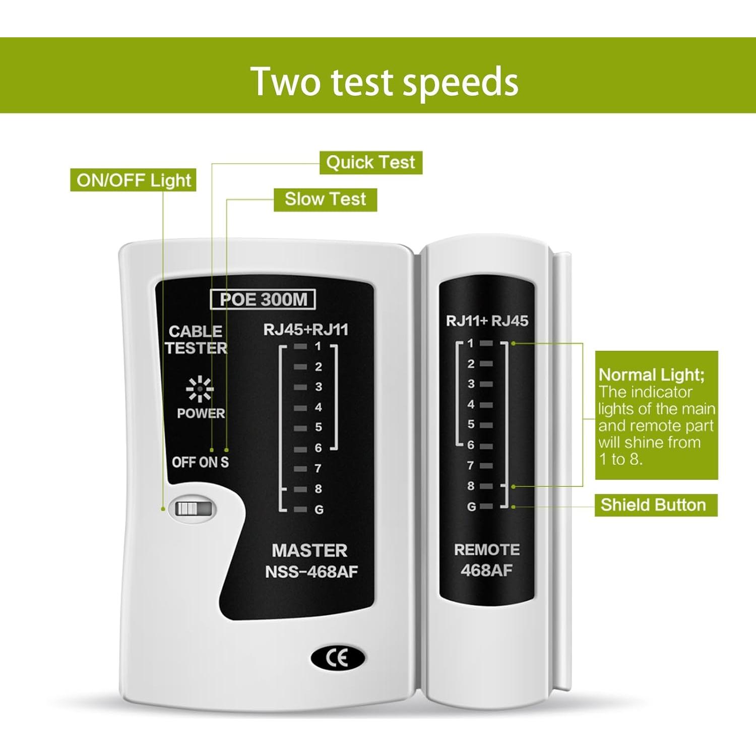 Probador de Cable Ethernet RJ45 AOWIZ Cat5 Cat6 Cat7