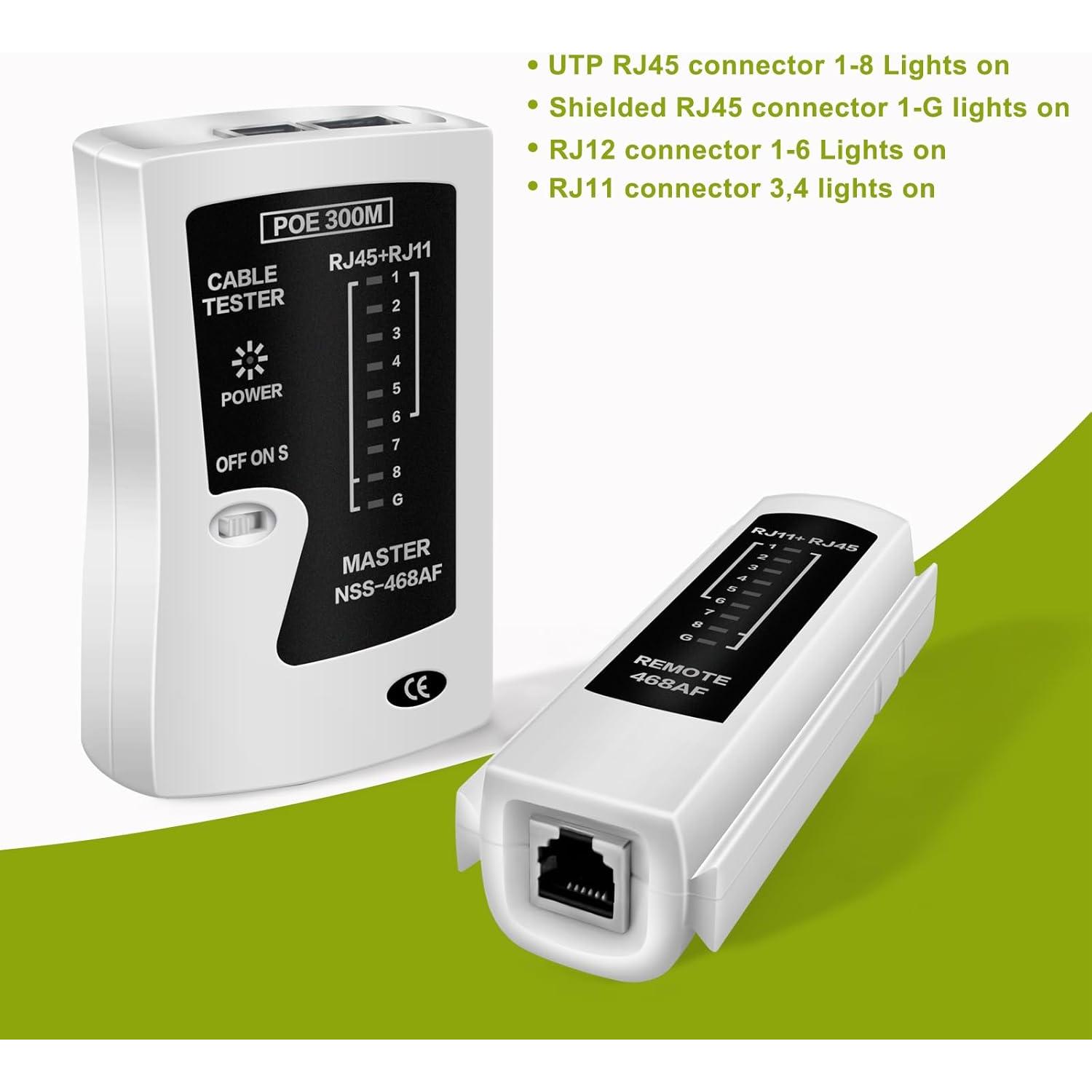 Probador de Cable Ethernet RJ45 AOWIZ Cat5 Cat6 Cat7