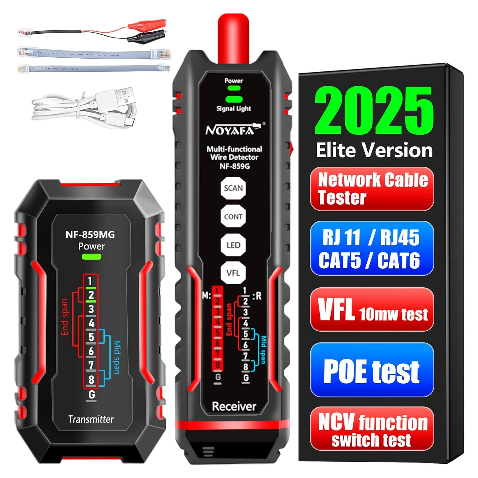 Probador de Cable de Red ZHOUCE NF-859MG para POE y Ethernet