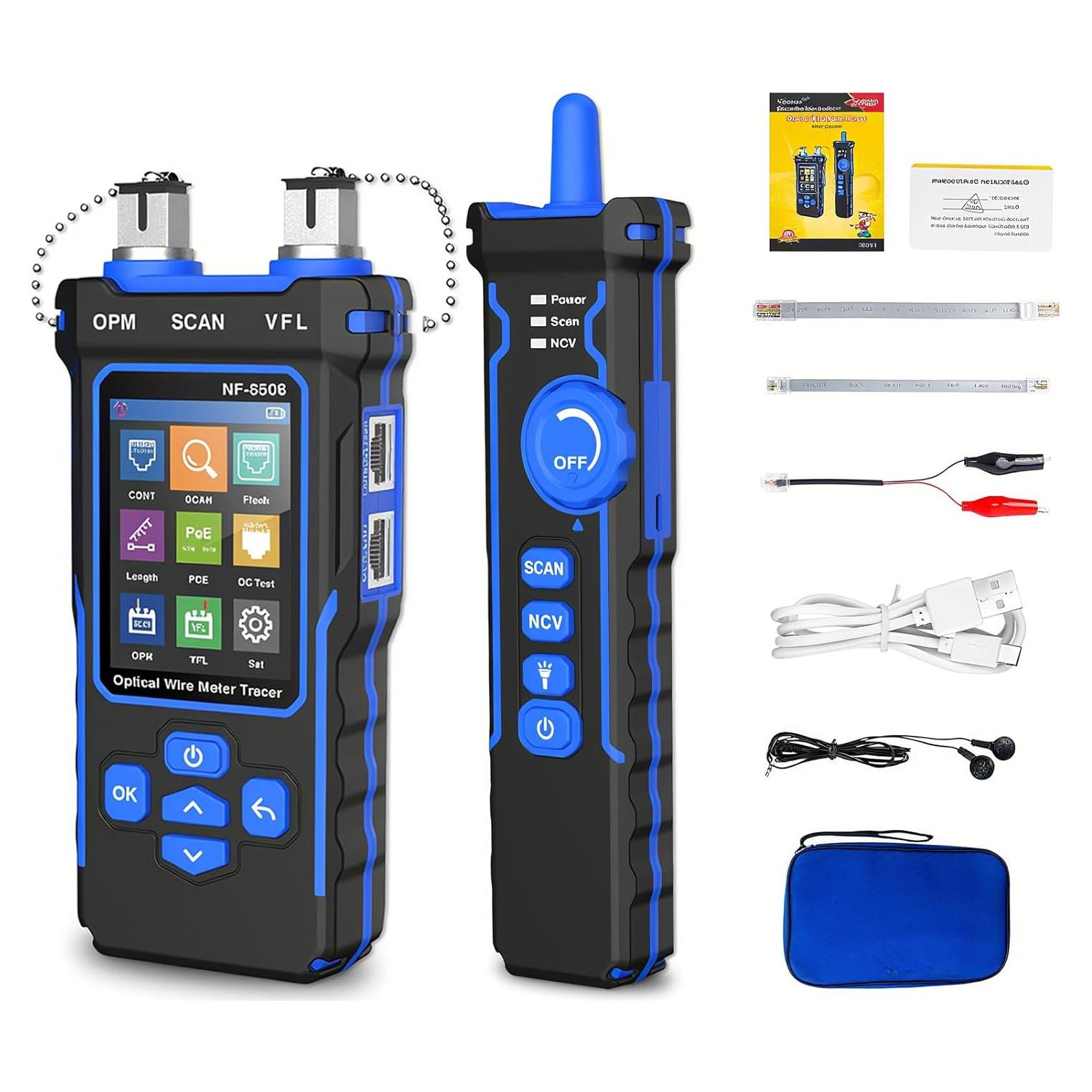 Probador de Cable de Red Bestechy NF-8508 con Medidor Óptico