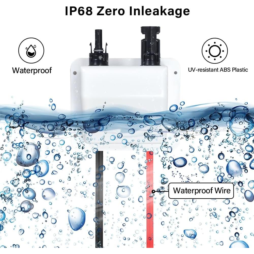 Entrada de Cable Solar Doble ABS 10ft IP68 para RV y Barco