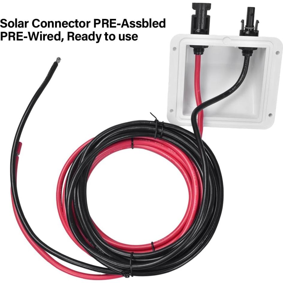Entrada de Cable Solar Doble ABS 10ft IP68 para RV y Barco