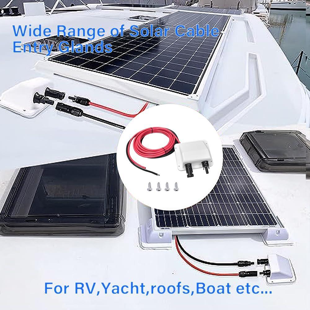 Entrada de Cable Solar Doble ABS 10ft IP68 para RV y Barco