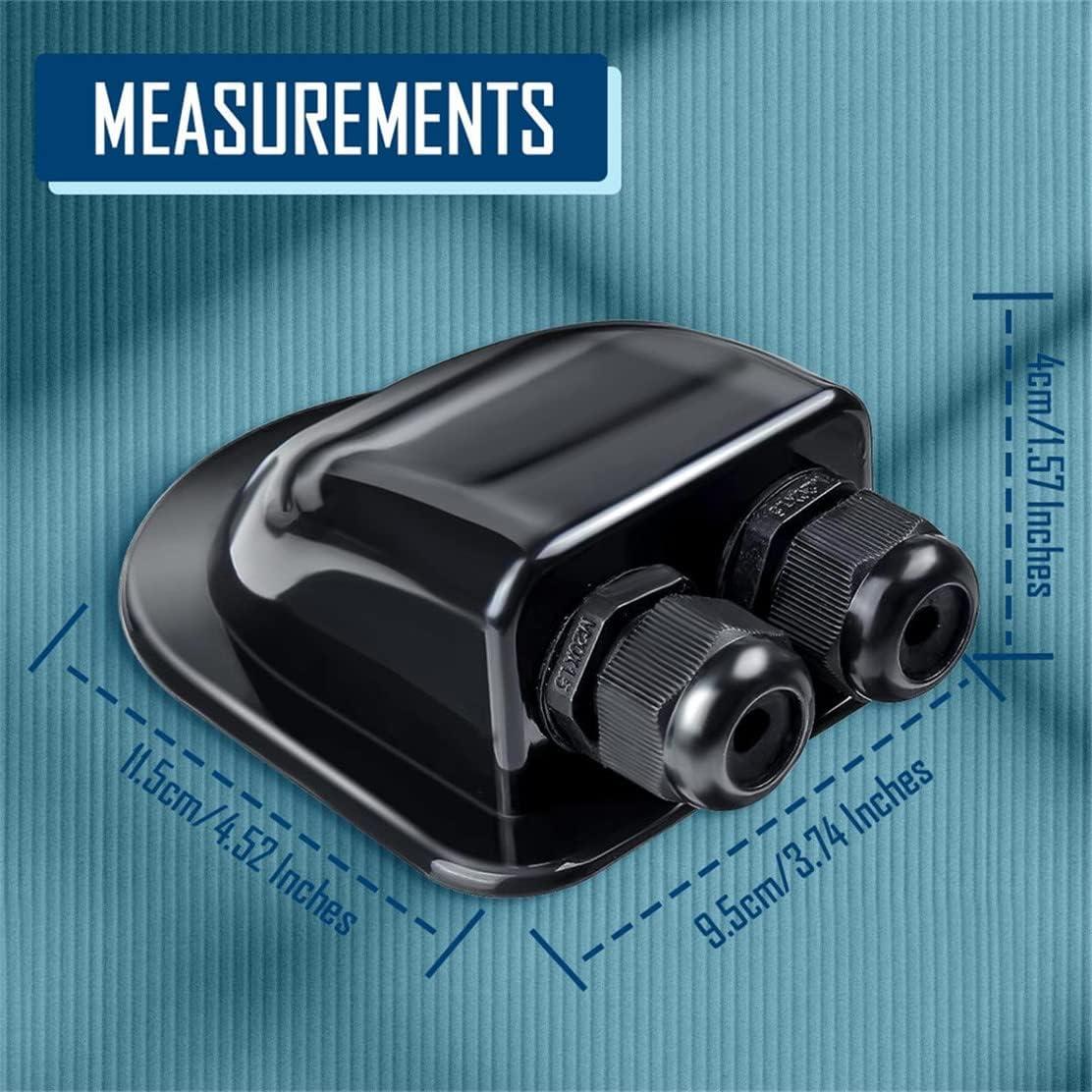 Cubierta Conector Doble Cable Solar ABS Impermeable 11.3x9.3cm