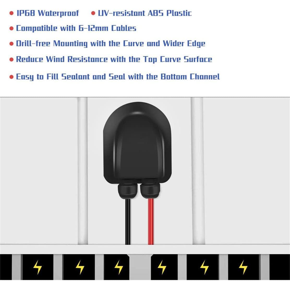 Cubierta Conector Doble Cable Solar ABS Impermeable 11.3x9.3cm