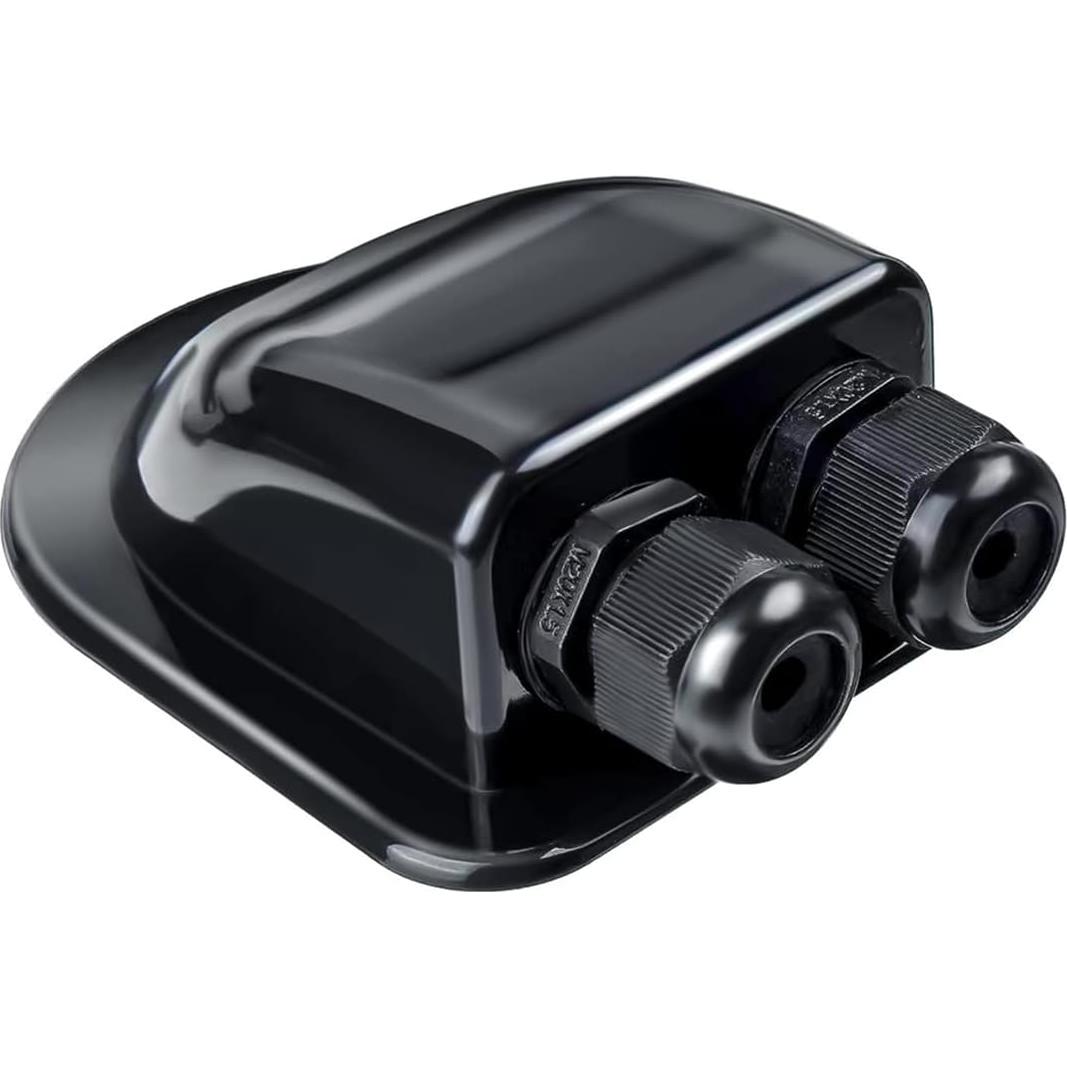 Cubierta Conector Doble Cable Solar ABS Impermeable 11.3x9.3cm