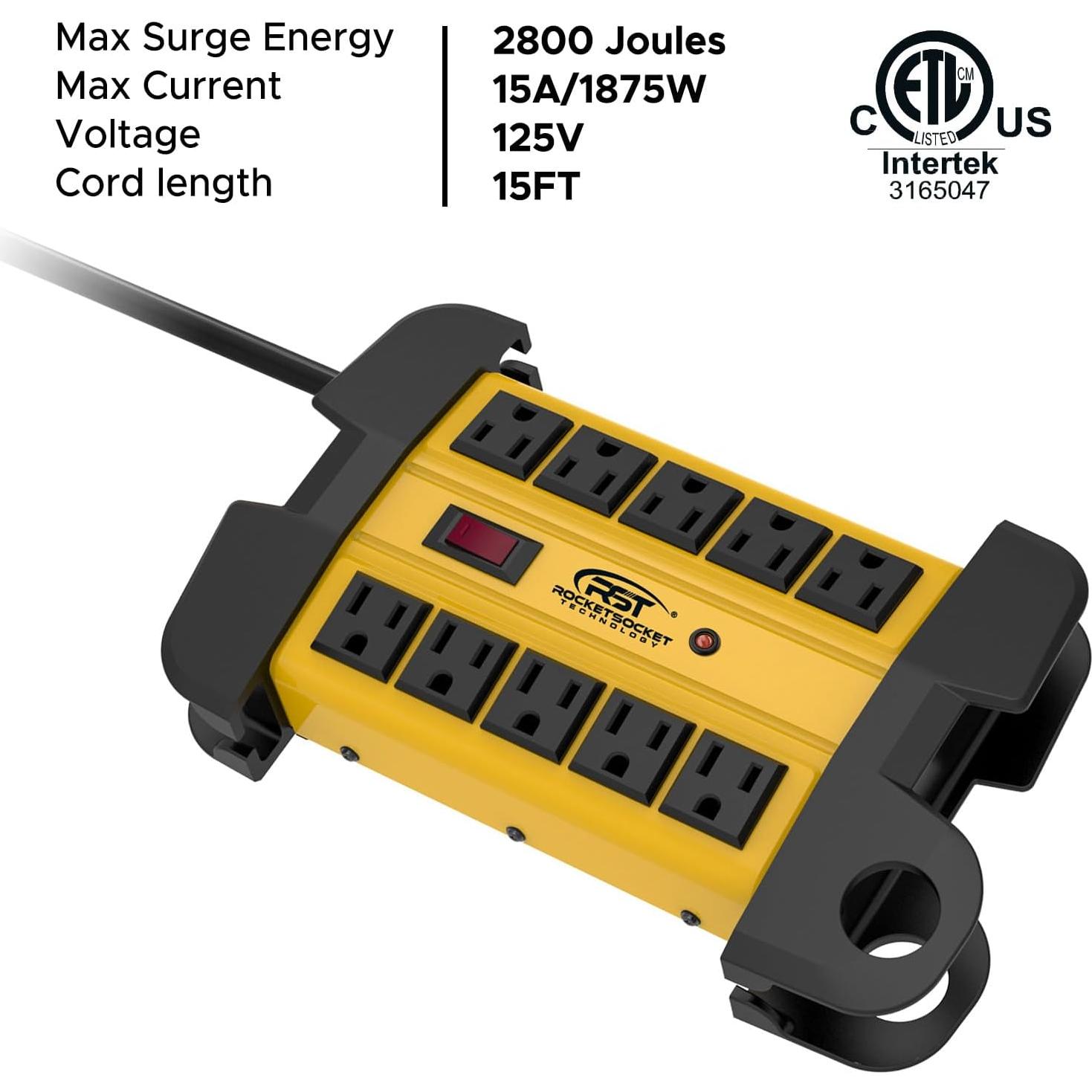 Regleta de Potencia CRST 10 Salidas 15A 2800 Julios 4.57m