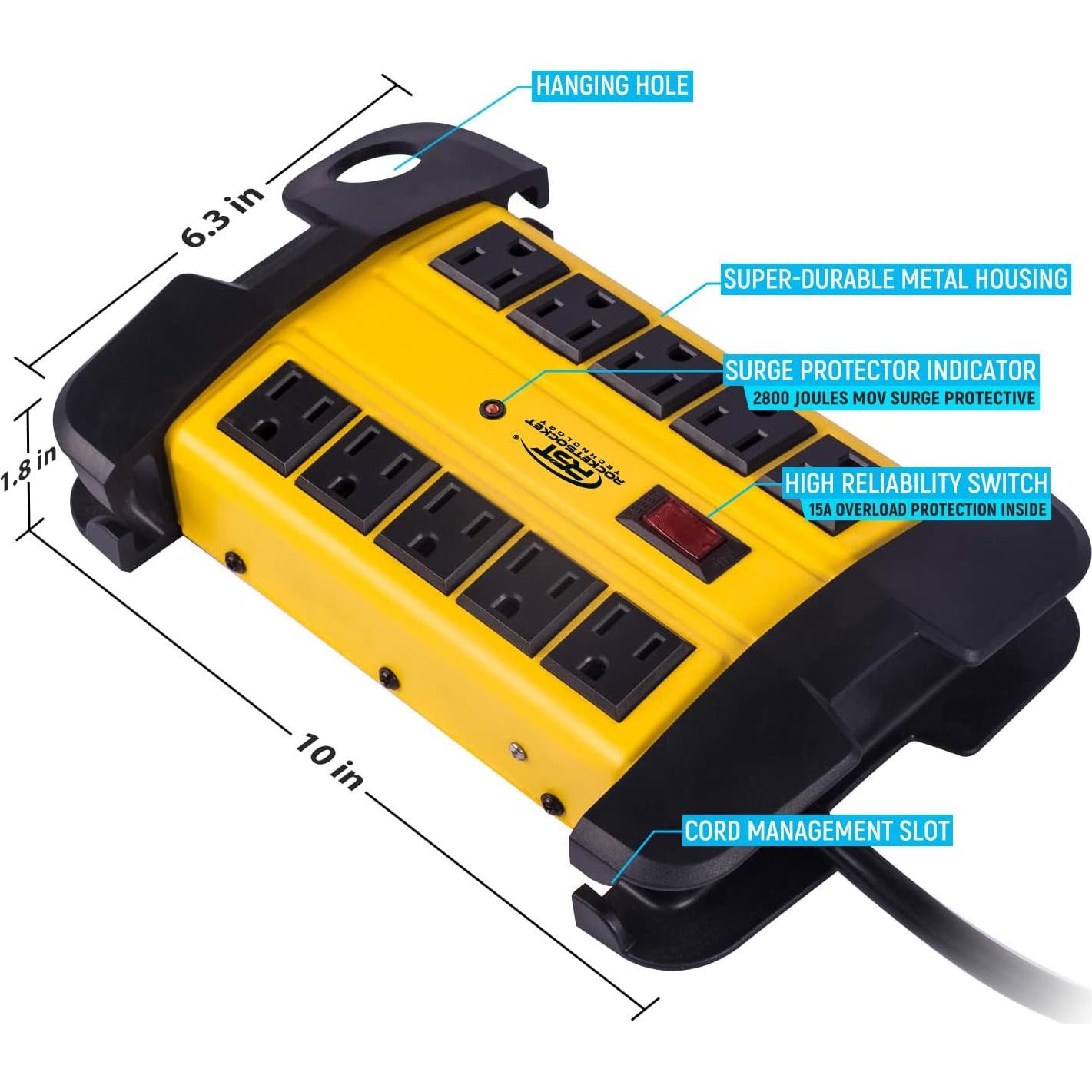 Regleta de Potencia CRST 10 Salidas 15A 2800 Julios 4.57m
