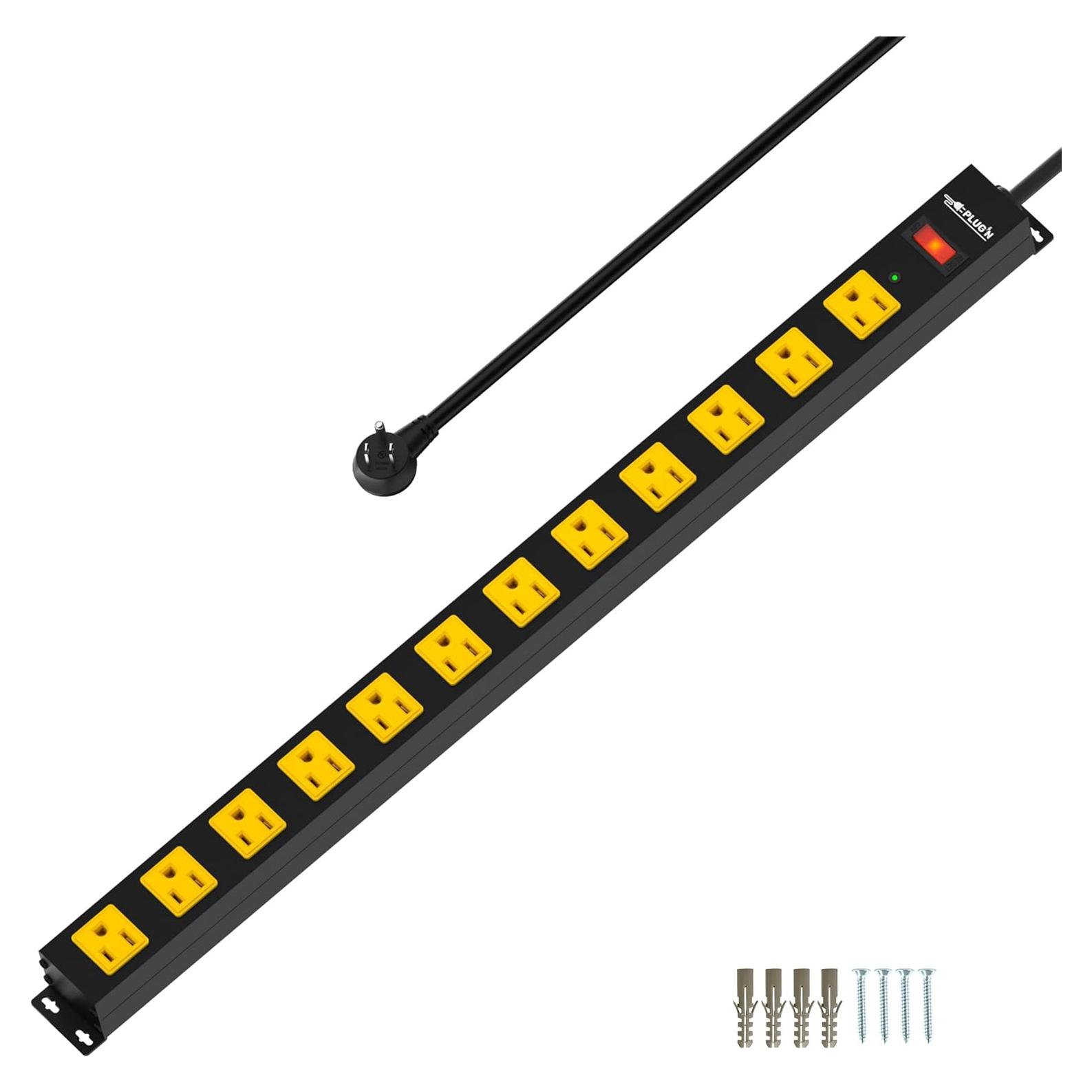 Regleta de Enchufes 12 Puertos Plug'n 6FT 2100 Julios Protección