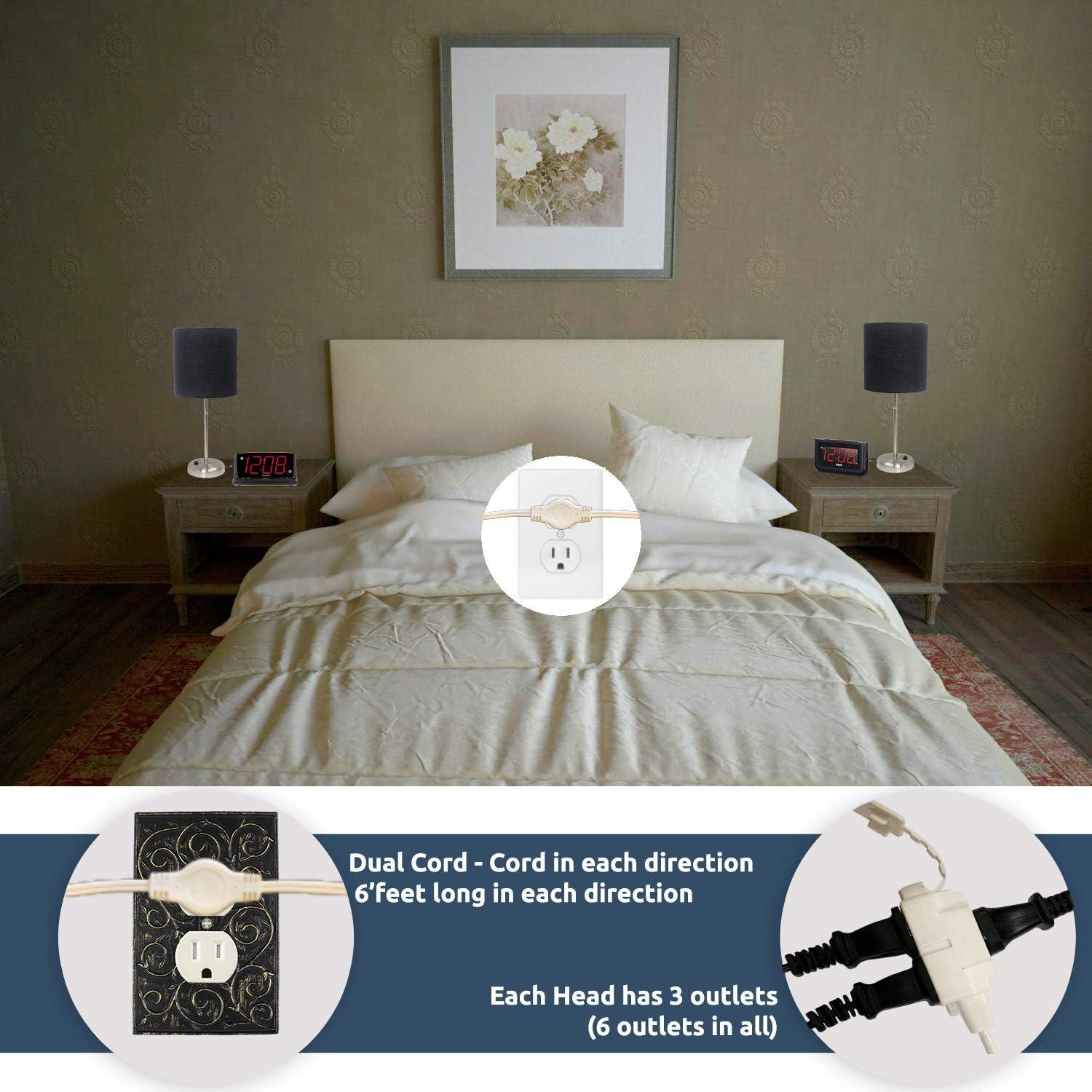 Regleta de Extensión Doble W4W 12 pies (3.6 m) 6 Salidas