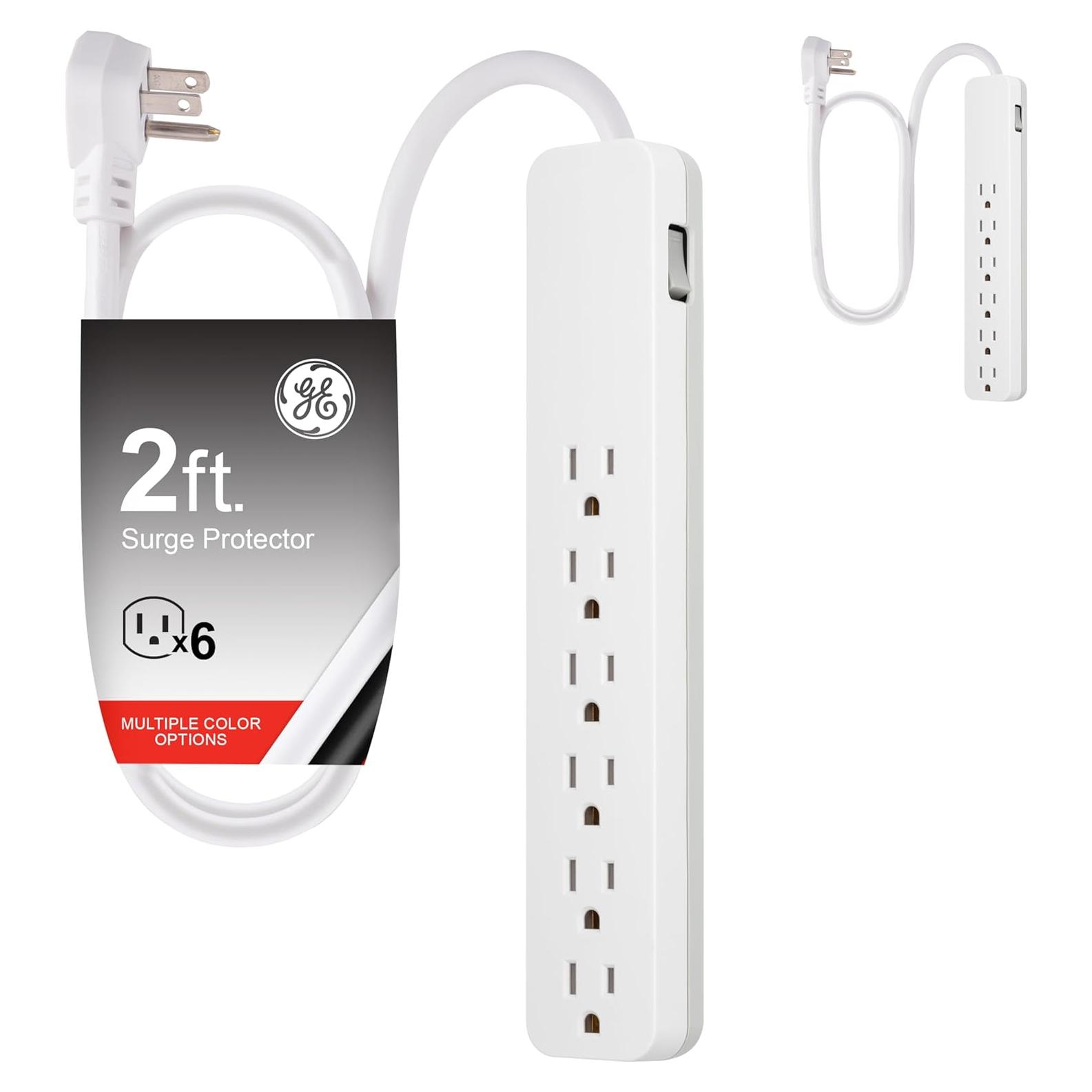 Regleta Protectora GE 6 Salidas 0.61 m 620 Julios 2 Paquete