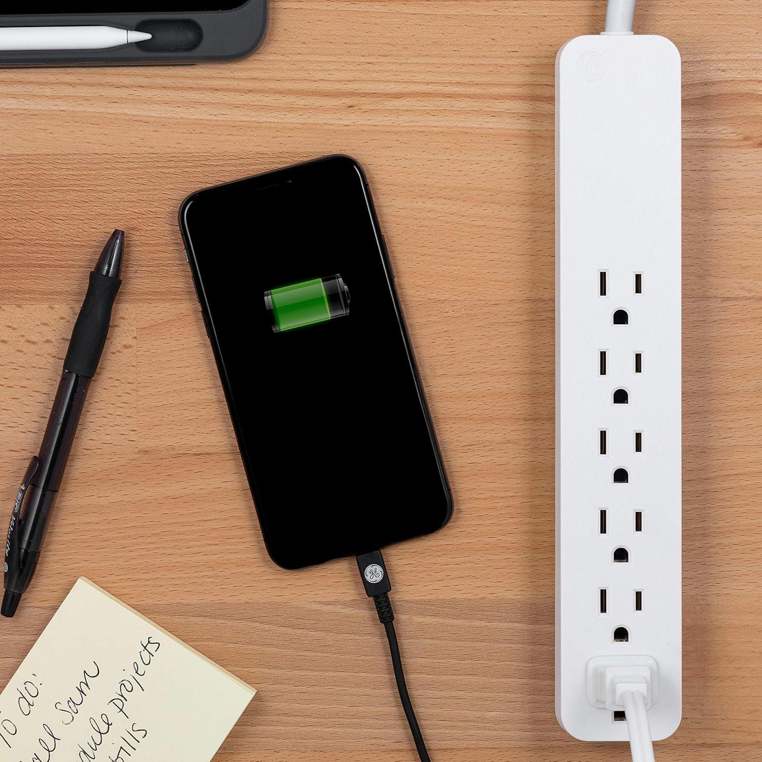 Regleta Protectora GE 6 Salidas 0.61 m 620 Julios 2 Paquete