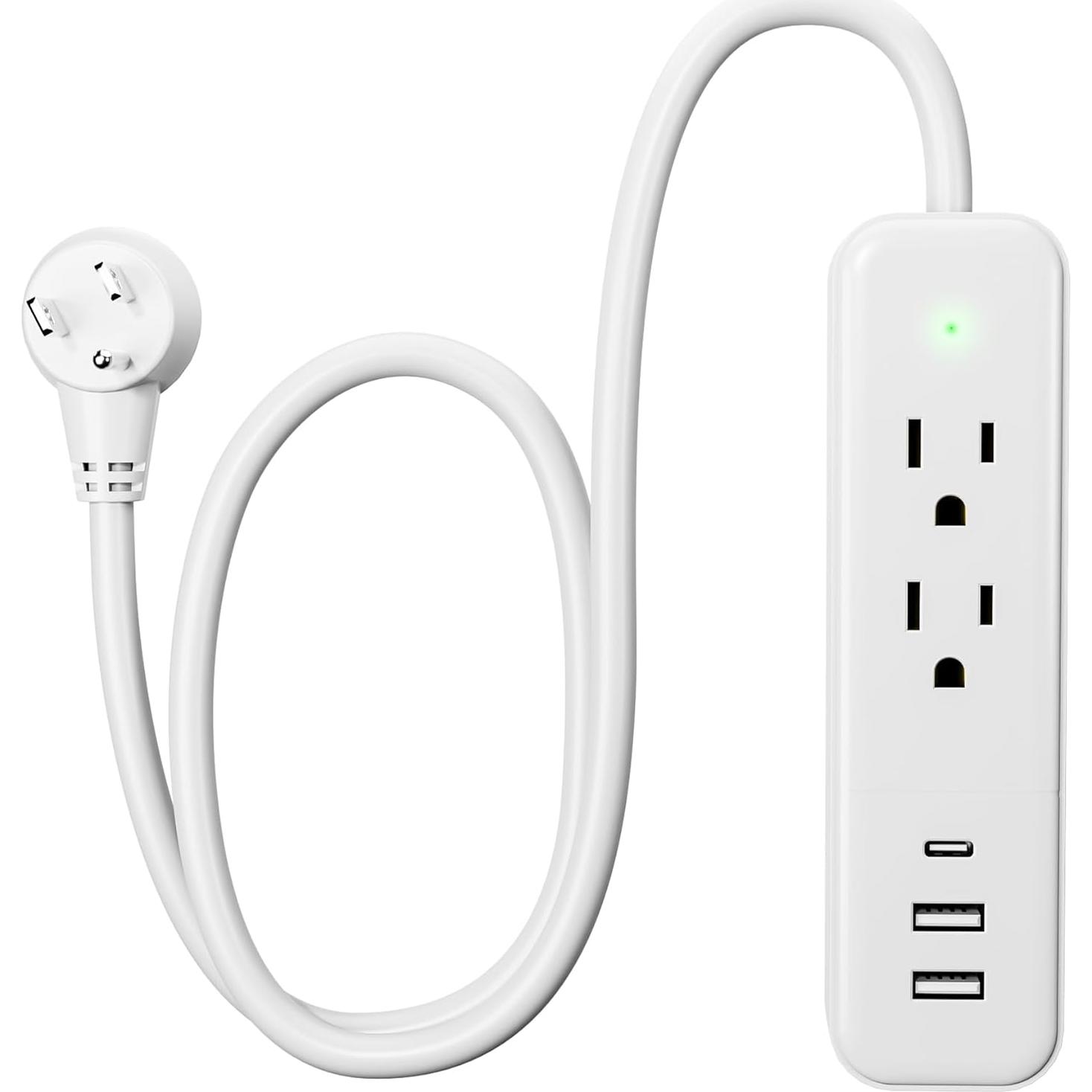 Protector de Sobretensión Maxwel MPS-W002 con 3 USB y 2 AC