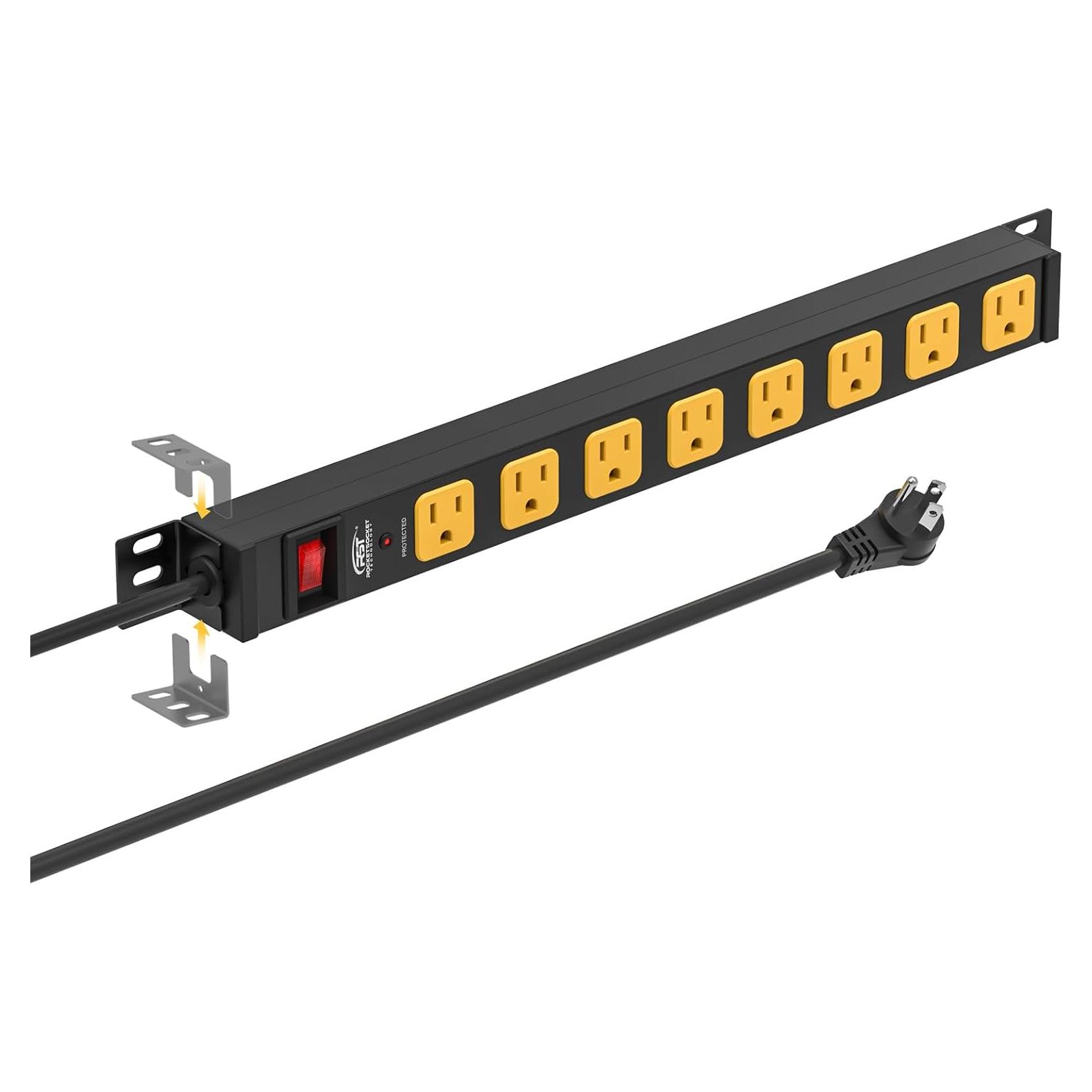 Regleta de Poder Montable 8 Tomas 2100 Julios ETL 1.83m Metal