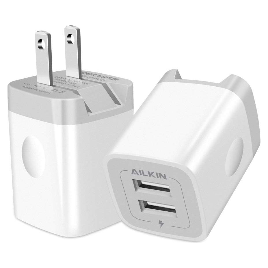 Cargador de Pared USB AILKIN 2 Puertos 2.4A Blanco