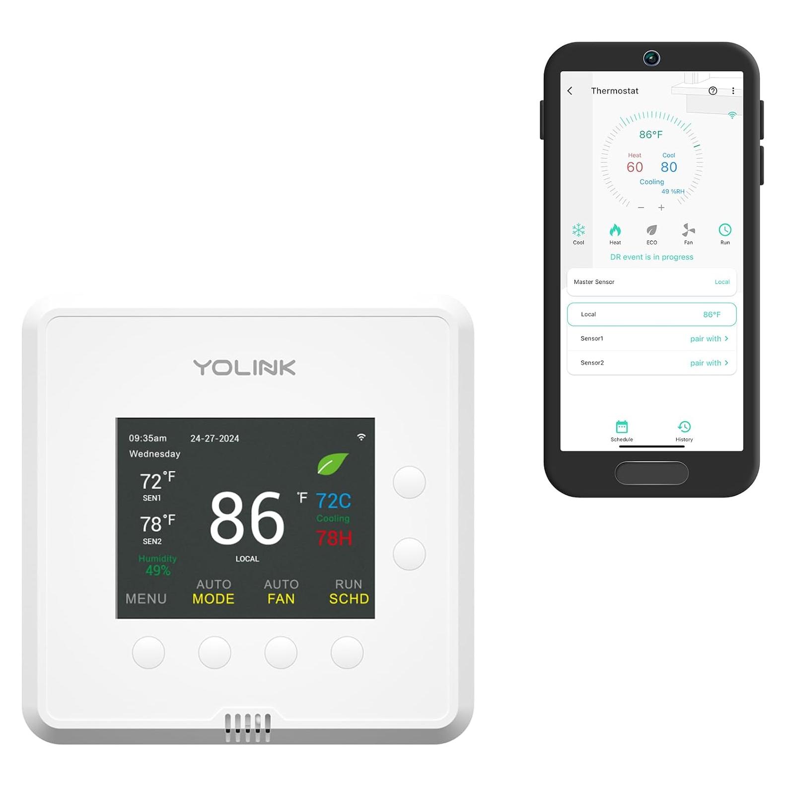 Termostato Inteligente YoLink 2 con Control Remoto y Programación
