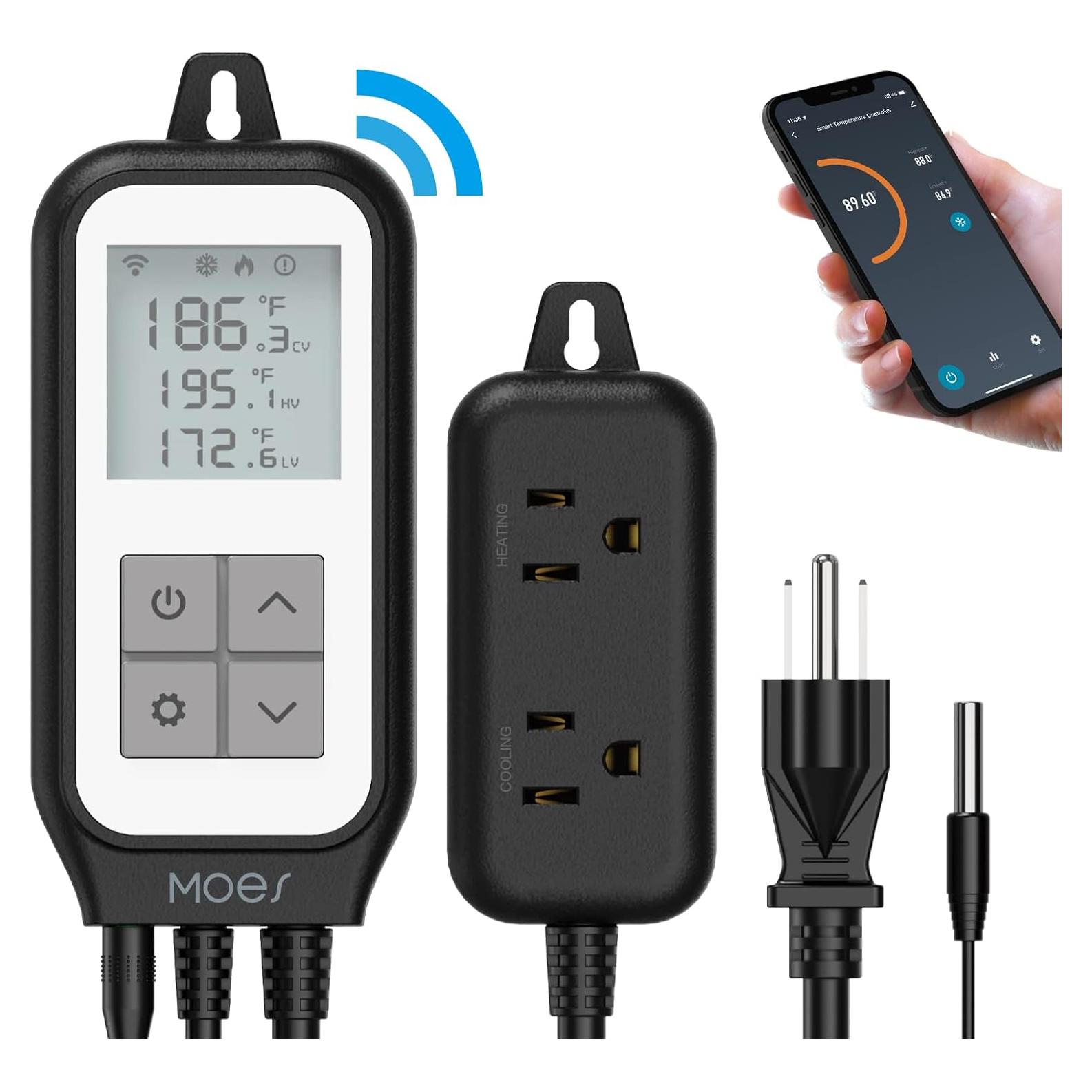 Termostato Inteligente WiFi MOES para Calefacción y Enfriamiento