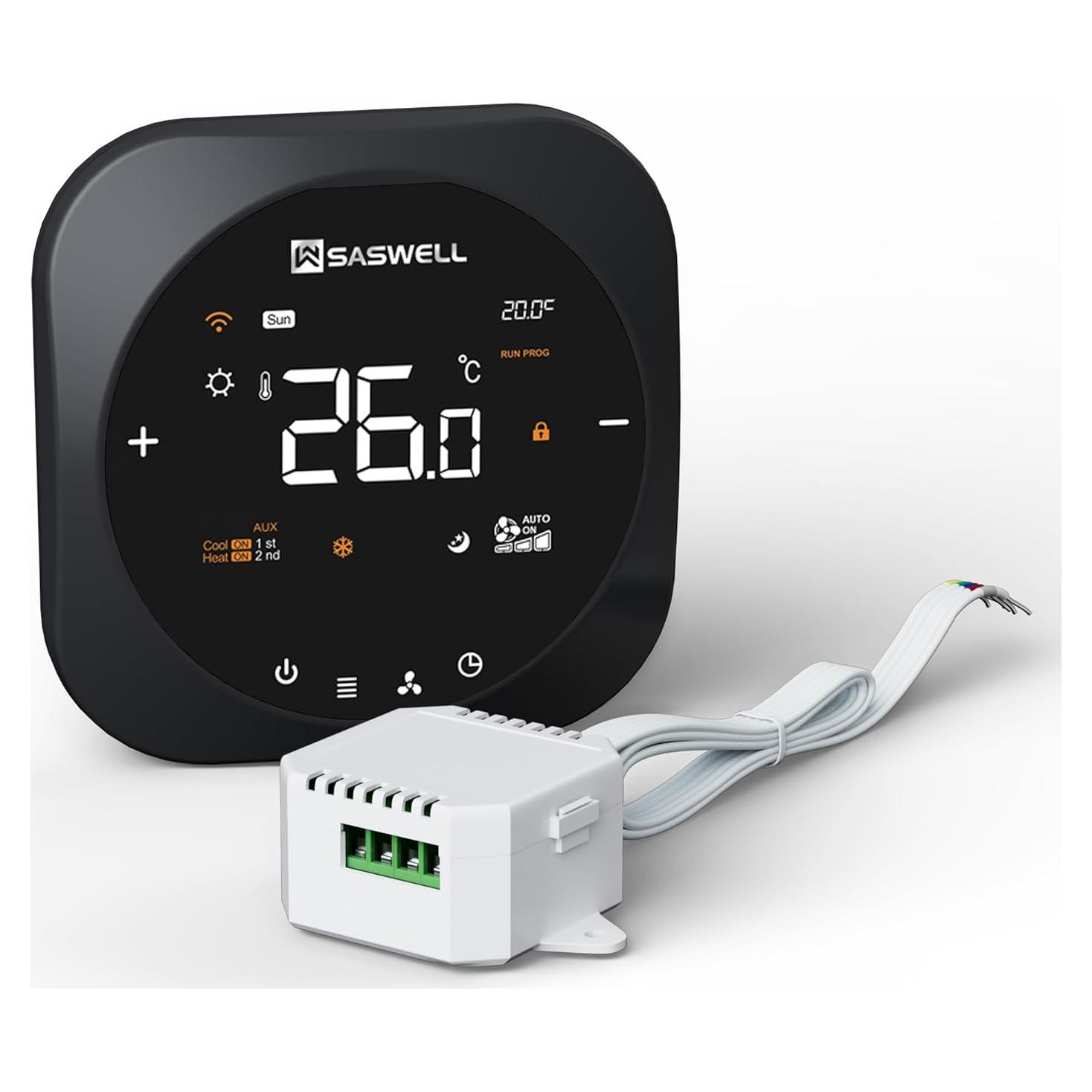 Termostato WiFi Inteligente SASWELL T18BUTW-7, Programable 7 Días
