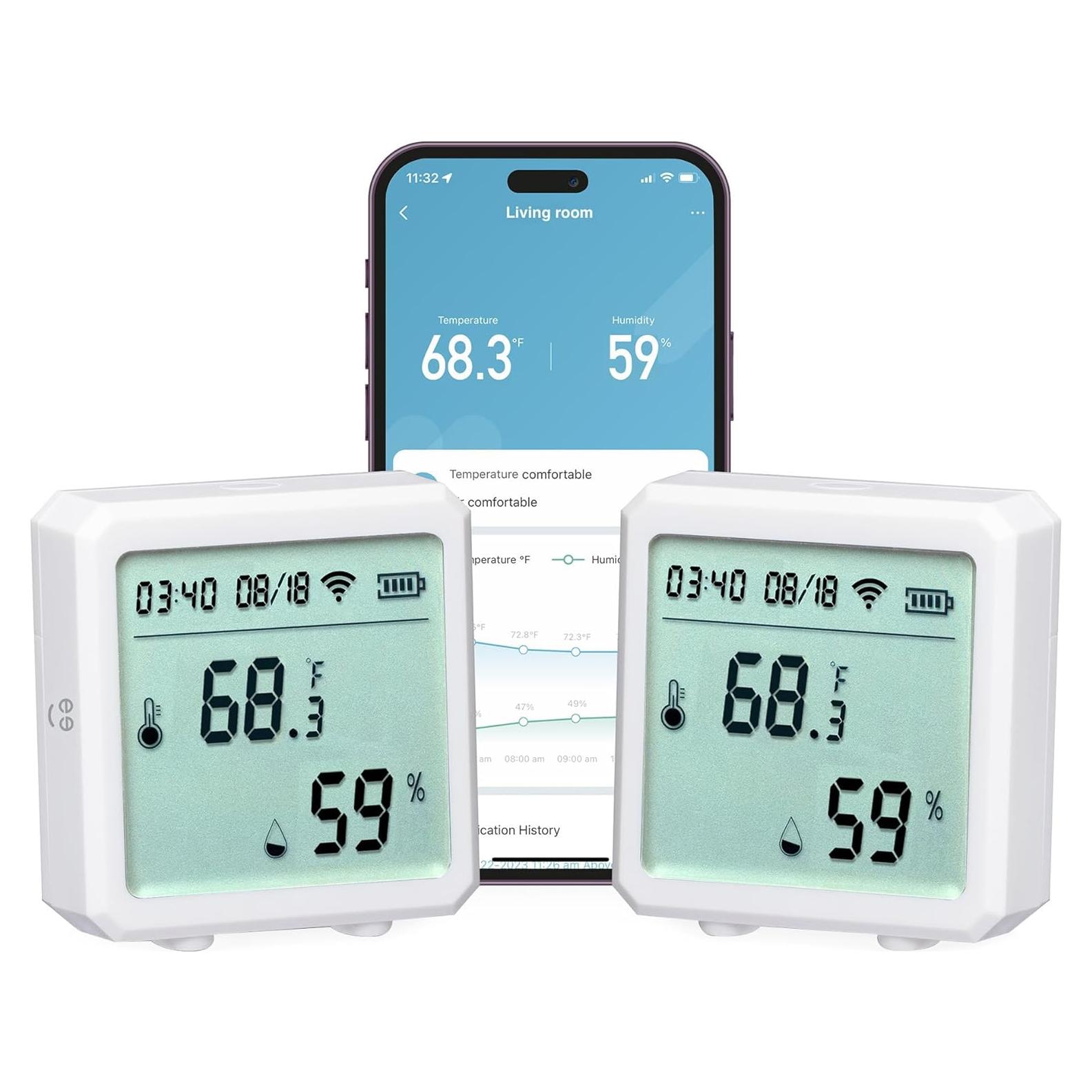 Sensor de Temperatura y Humedad Geeni - Paquete de 2, WiFi