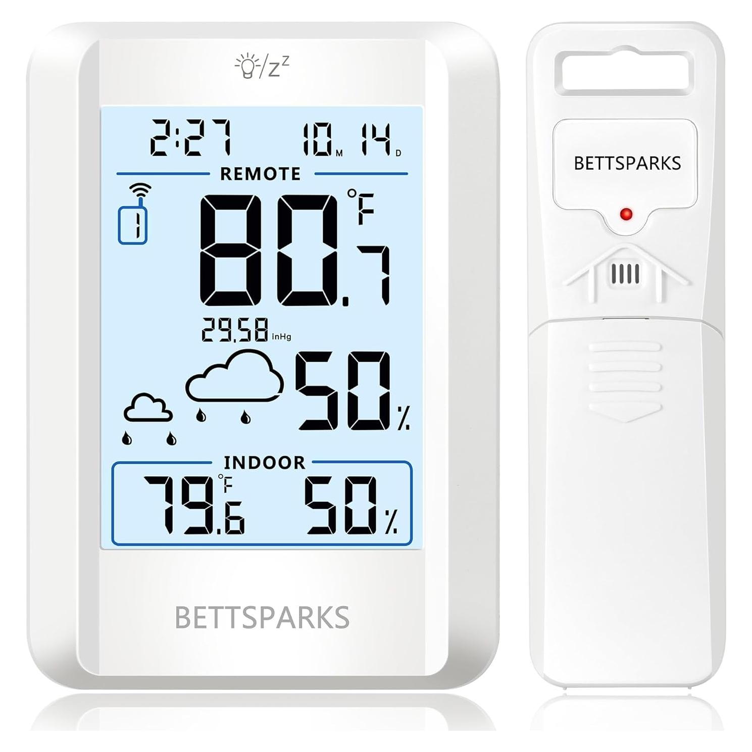 Termómetro Inalámbrico Bettsparks BR-E3-001 con Sensor Remoto