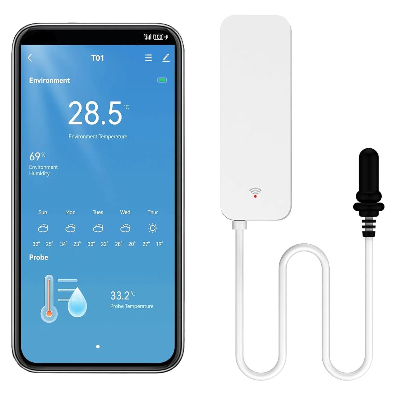 Termómetro Higrómetro Inteligente PHOVOLT con Sonda Externa