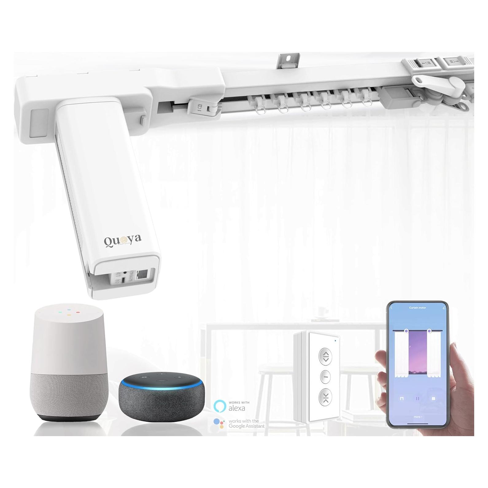 Pista de Cortina Eléctrica Quoya BL01 Ajustable 3m Control Remoto