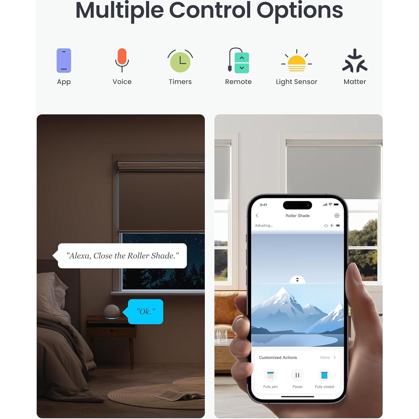 Persianas enrollables motorizadas SwitchBot 139 cm Gris