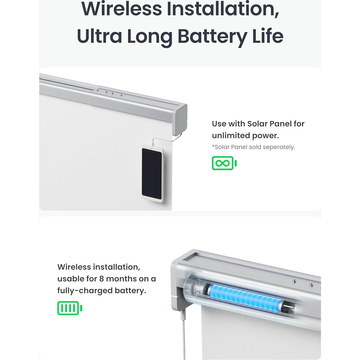 Persianas enrollables motorizadas SwitchBot 139 cm Gris