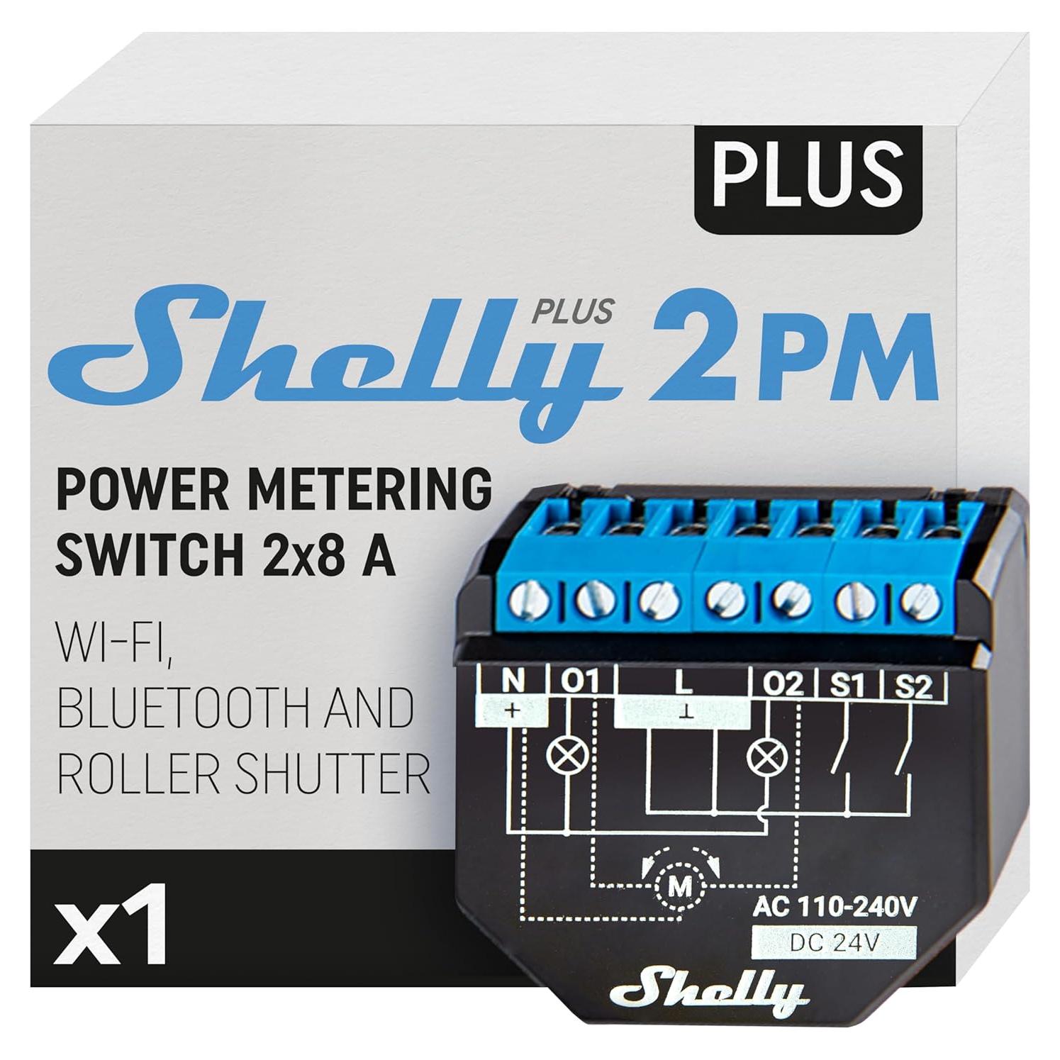 Interruptor inteligente Shelly Plus 2PM UL WiFi 2 canales 16A