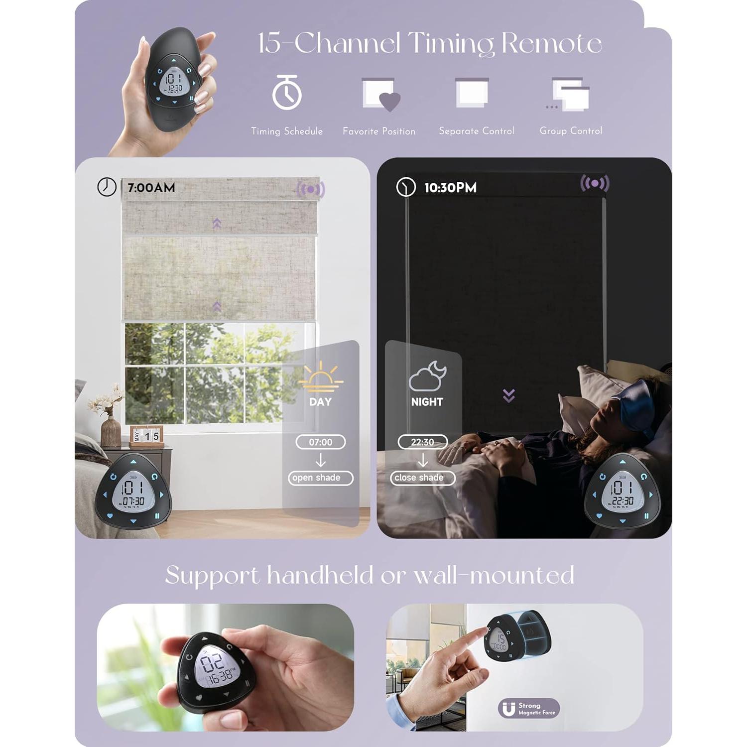 Persianas Duales Motorizadas Graywind Lino Beige 120x99cm