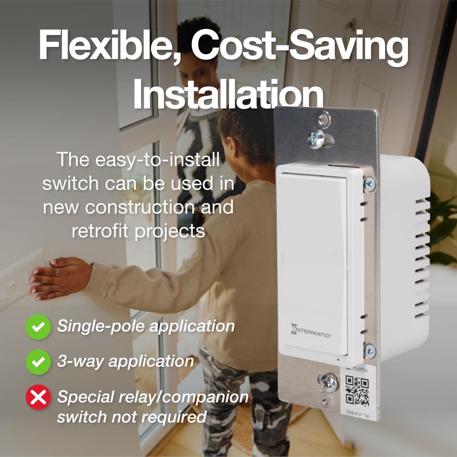 Interruptor Inteligente Wi-Fi Intermatic SH-ABIWS1 - Compatible con Alexa y Google Home