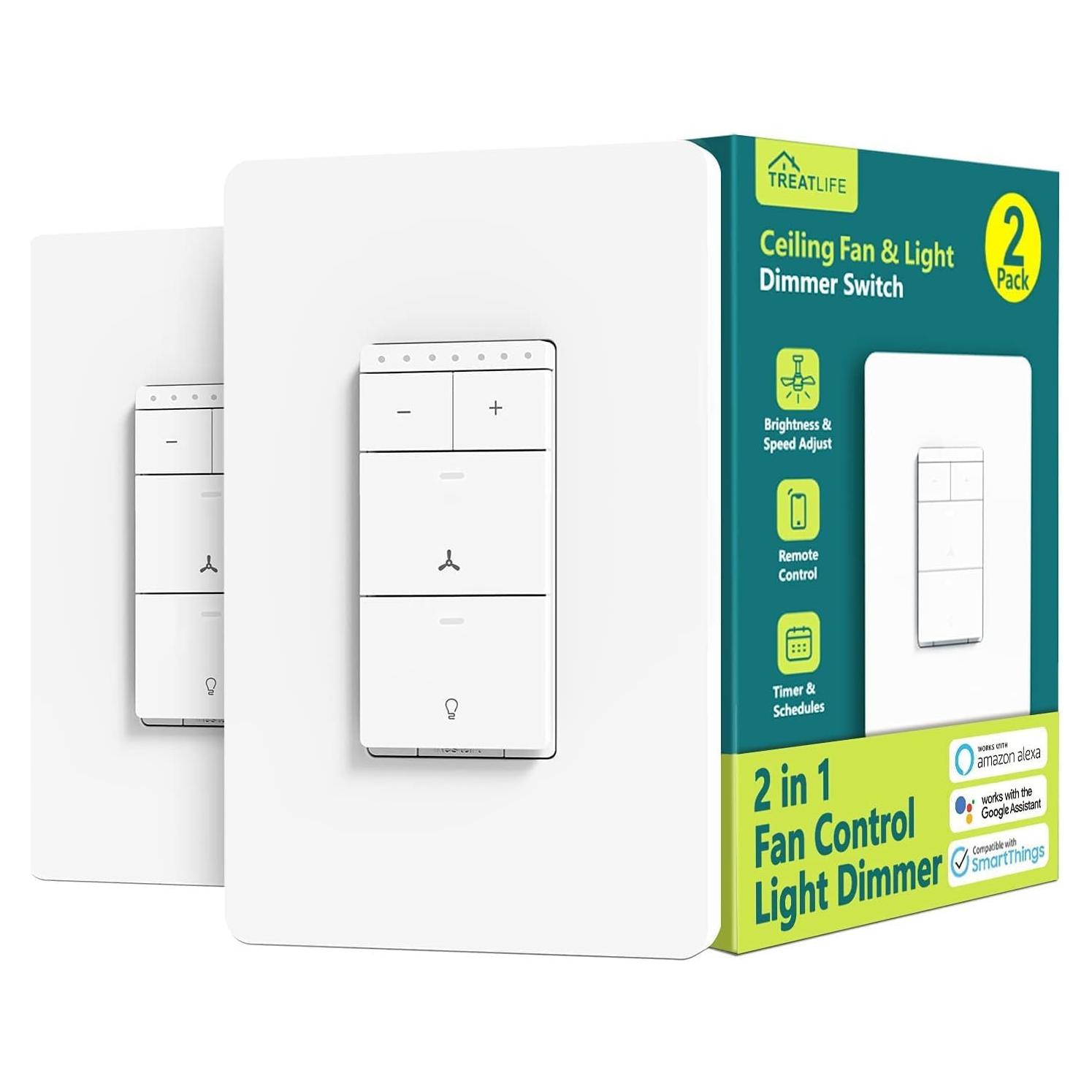 Interruptor de Ventilador y Luz Inteligente TREATLIFE 2 Pack
