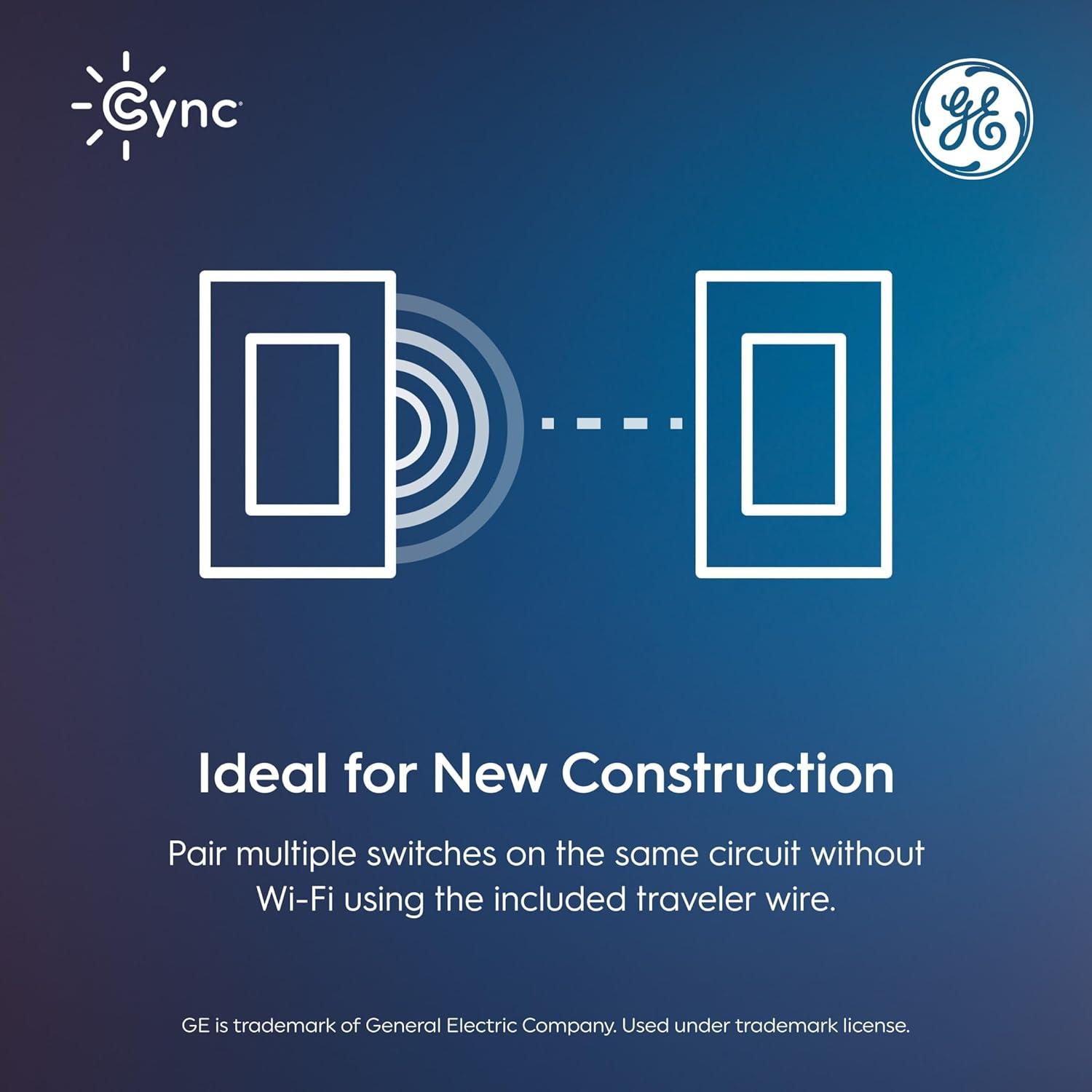 Interruptor de Atenuador Inteligente Cync GE, WiFi, 1 Paquete