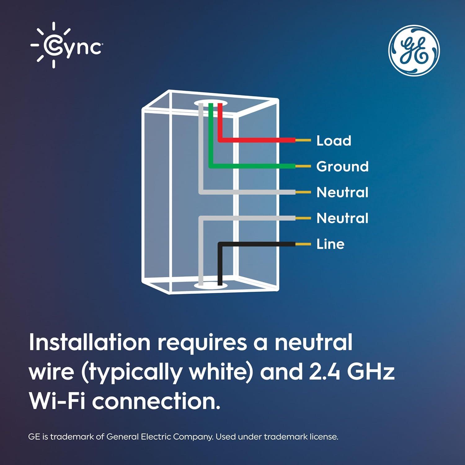 Interruptor de Atenuador Inteligente Cync GE, WiFi, 1 Paquete