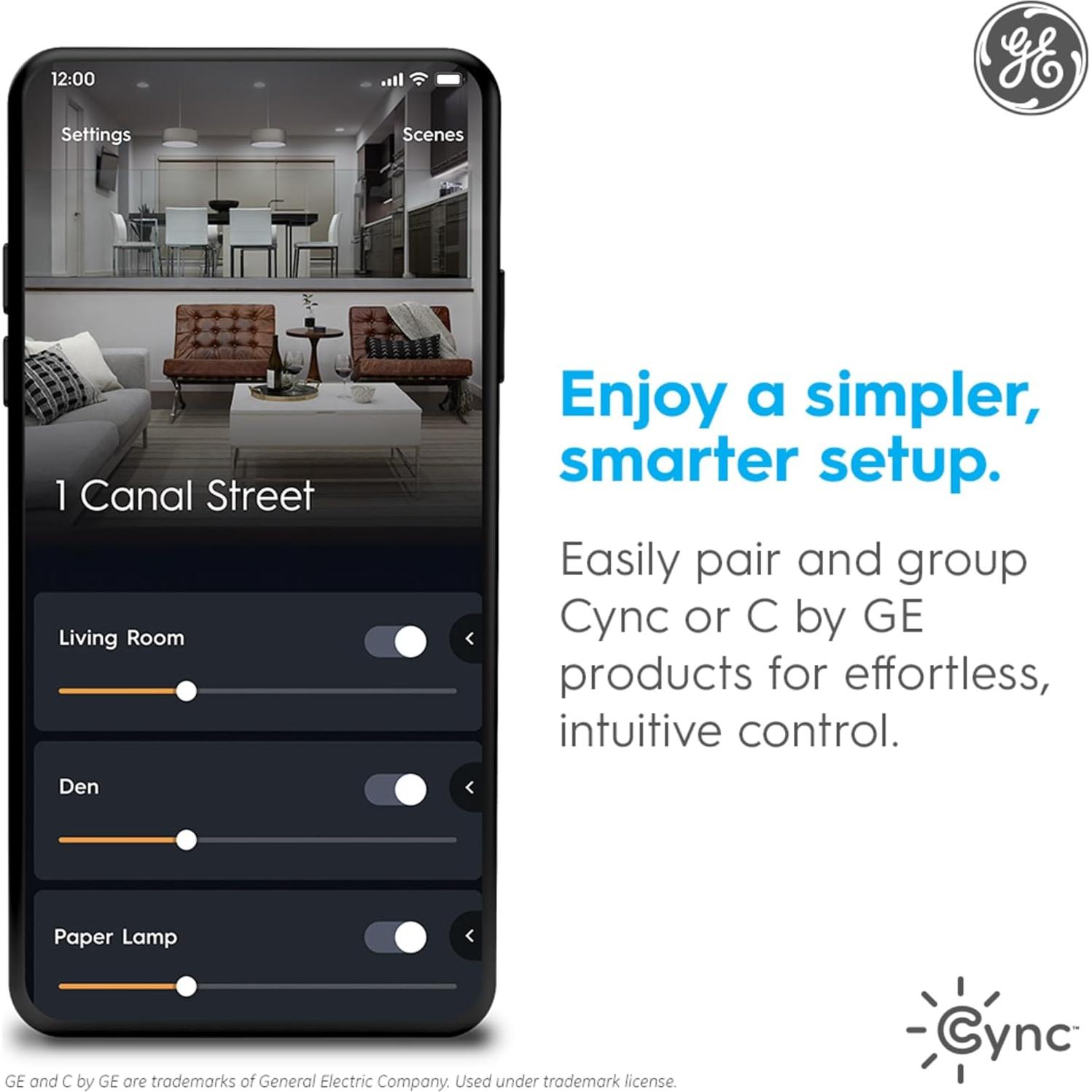 Interruptor de Atenuador Inteligente Cync GE, WiFi, 1 Paquete