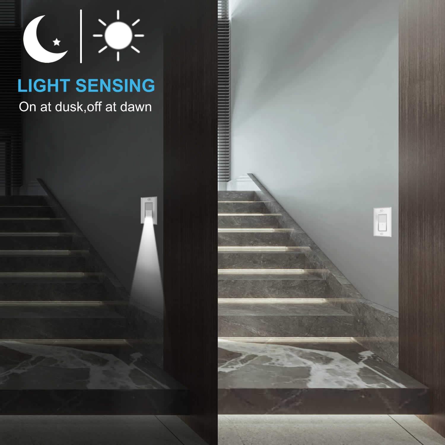 Interruptor de Luz Nocturna LED SOZULAMP Polo Único 15A 120V