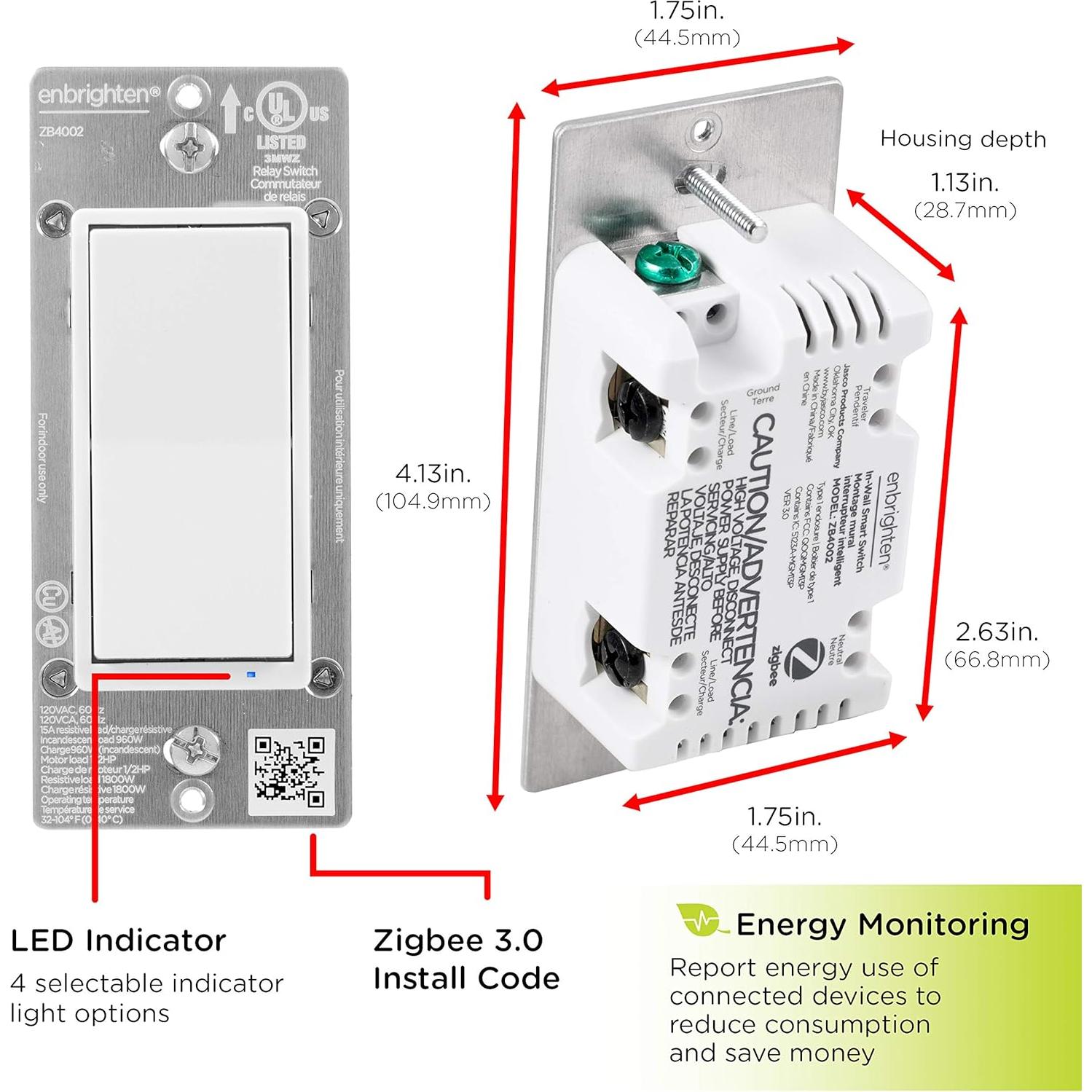 Interruptor de Luz Inteligente Enbrighten Zigbee 43078