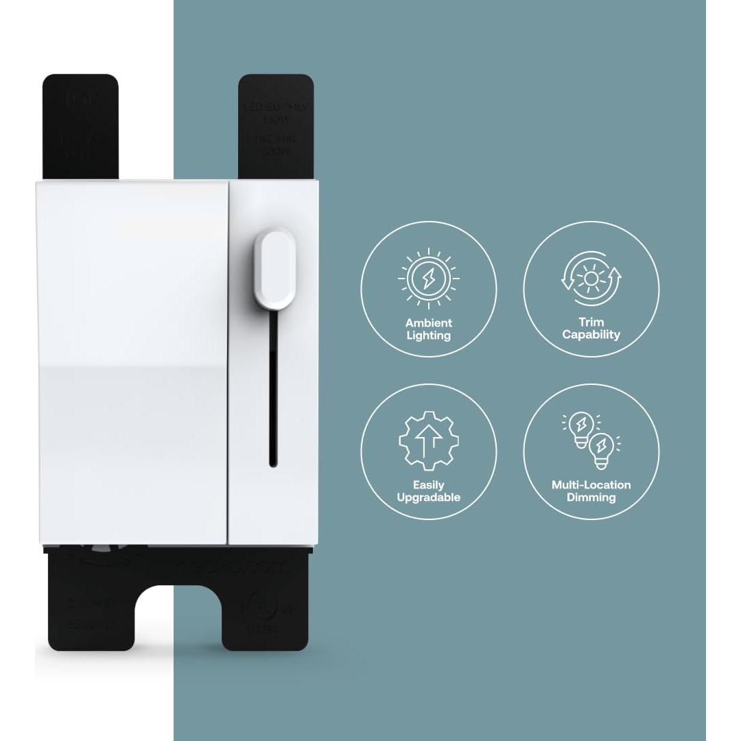 Atenuador Deslizante Deako 600W Blanco con Interruptor