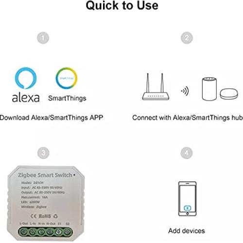 Interruptor Inteligente Zigbee MHCOZY 16A Control por Voz