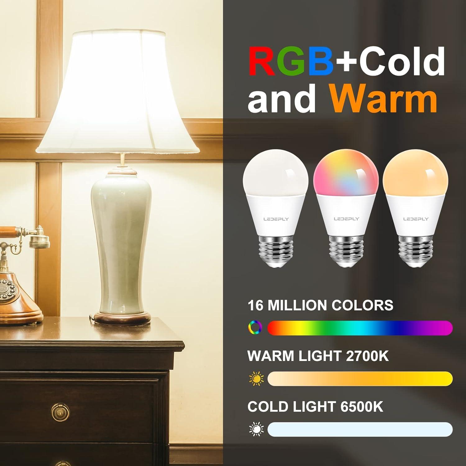 Bombillas Inteligentes Zigbee A15 LEDEPLY E26 5W Regulables 2Pack