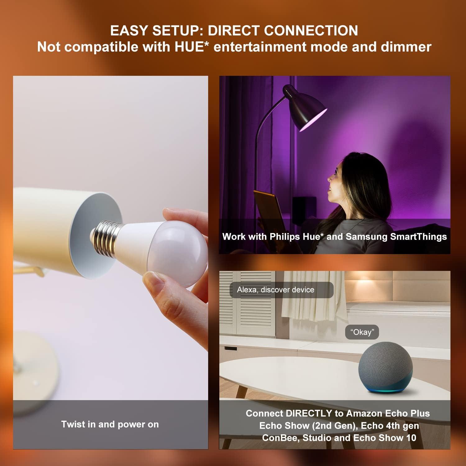 Bombillas Inteligentes Zigbee A15 LEDEPLY E26 5W Regulables 2Pack