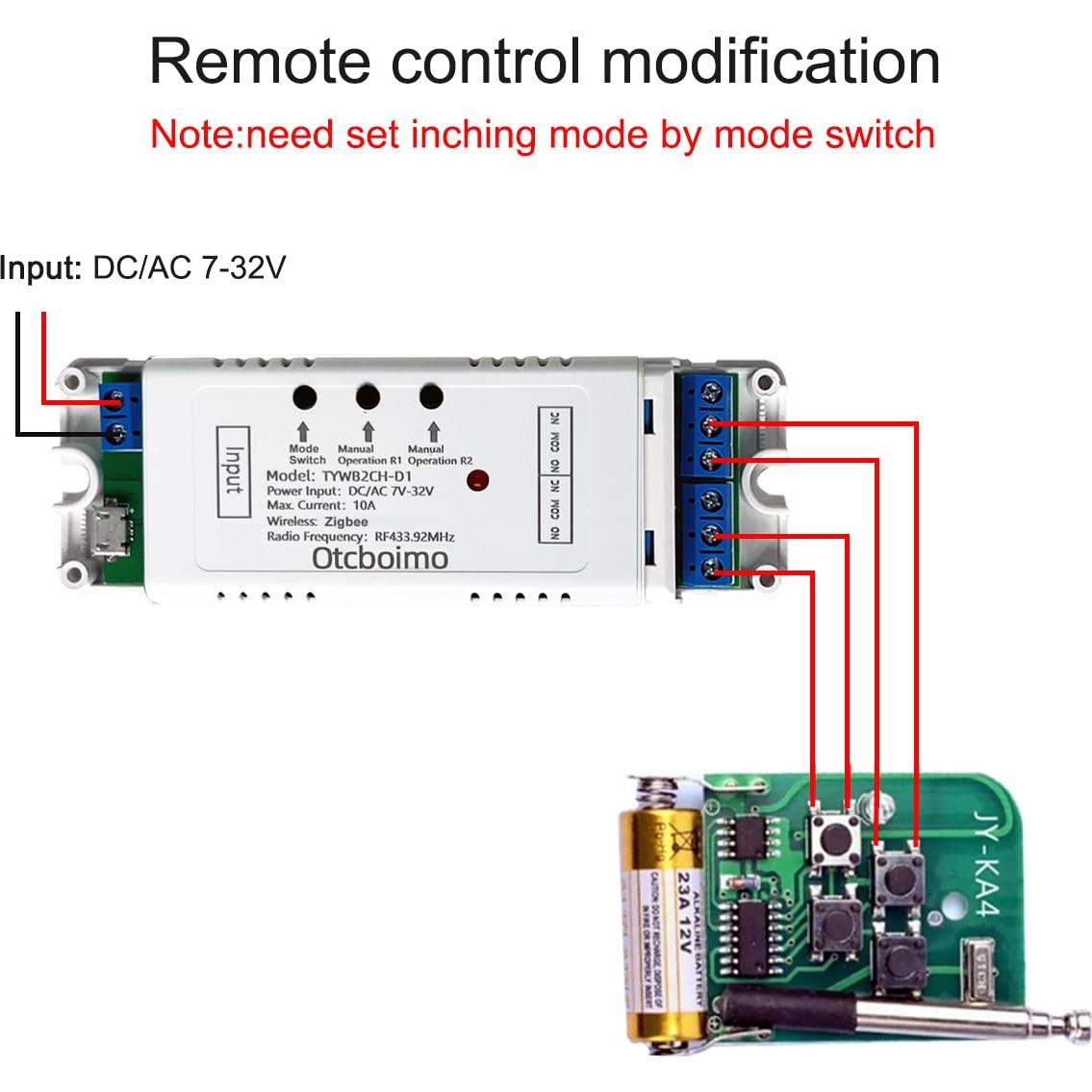 Interruptor Zigbee Eléctrico Otcboimo 2 Canales 10A DC 5V-32V