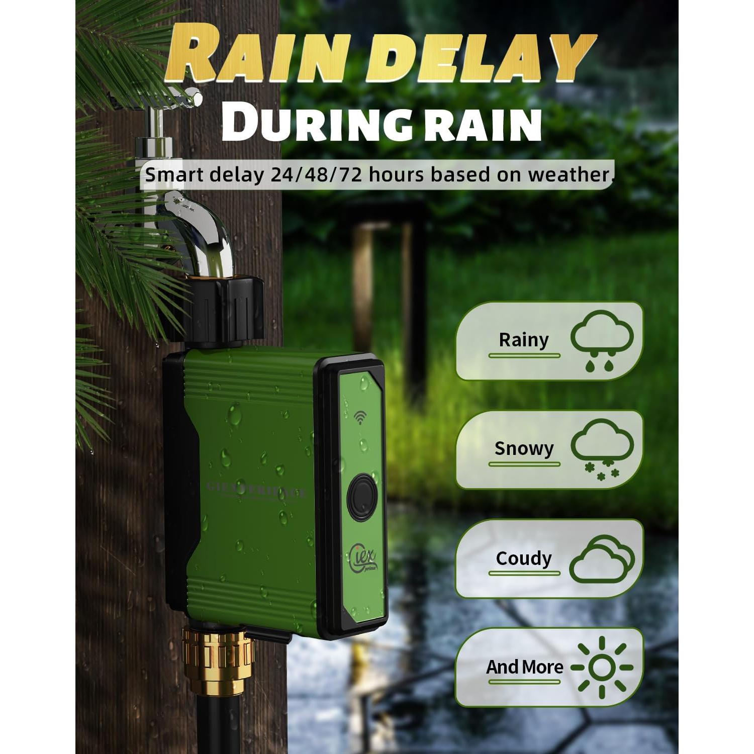 Temporizador de Riego Inteligente GIEX ZIGBEE con Medidor de Flujo