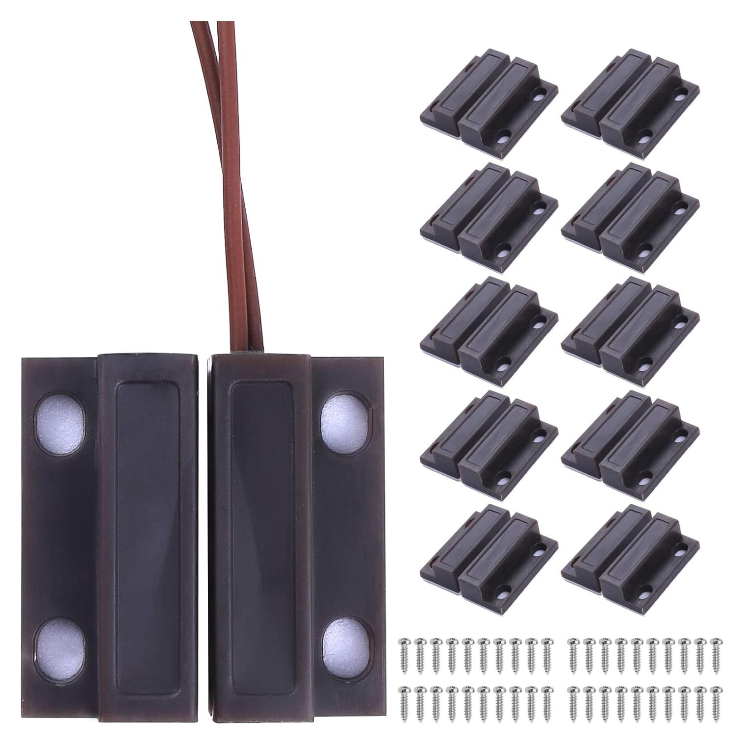 Sensor de Puerta Magnético Manesi MC-38 Cableado NC 10 Pares