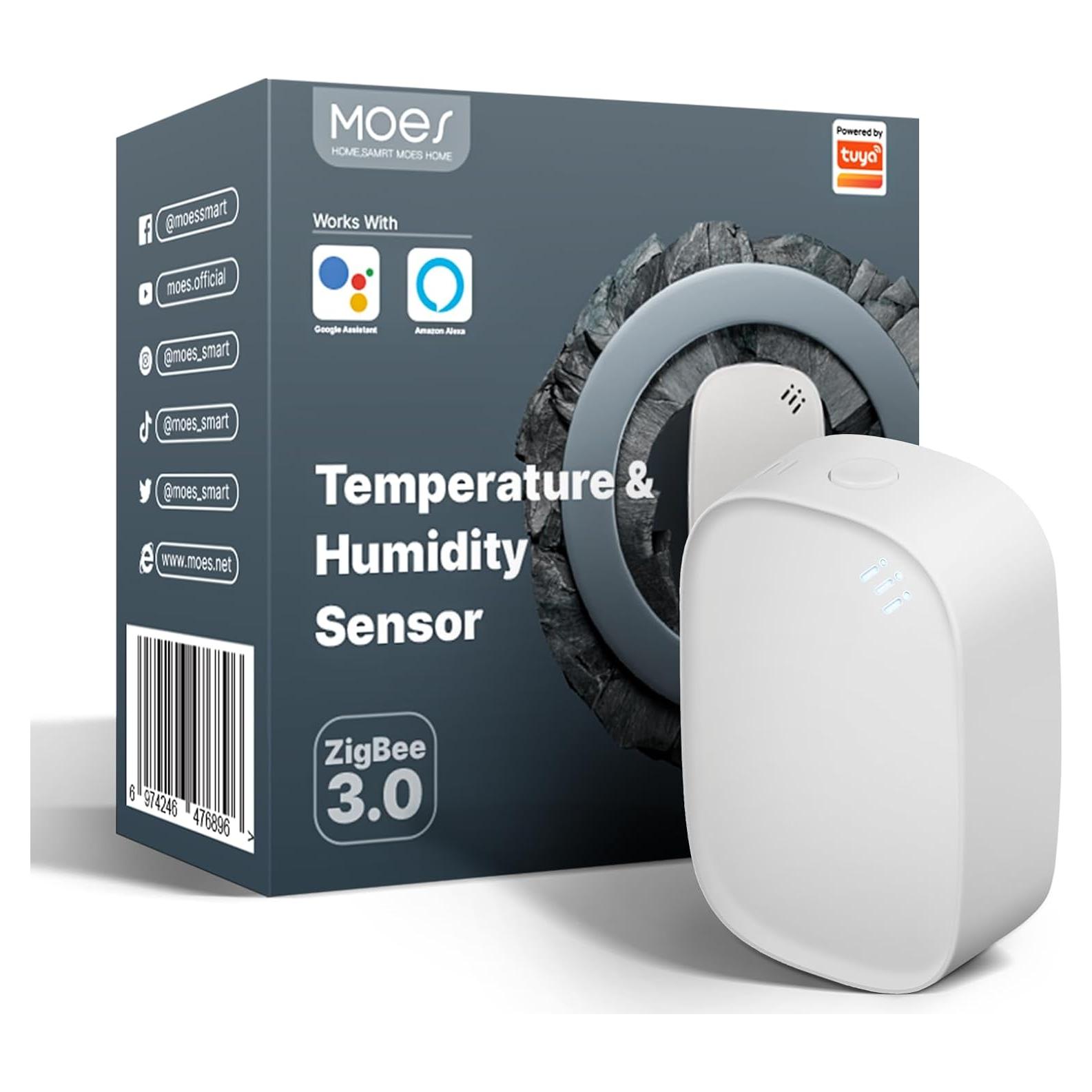 Sensor de Temperatura y Humedad Zigbee MOES Mini 22.96g