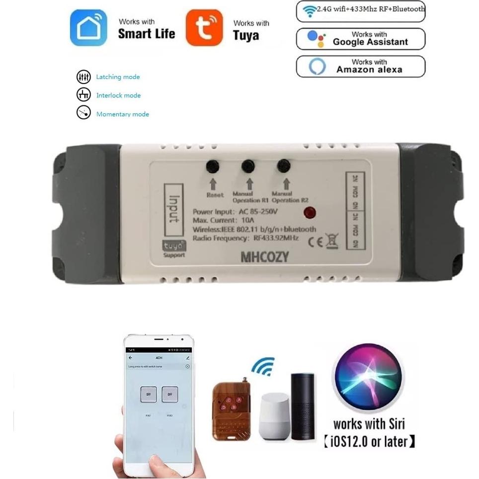 Interruptor Inteligente Inalámbrico WiFi 2 Canales Mic Technology