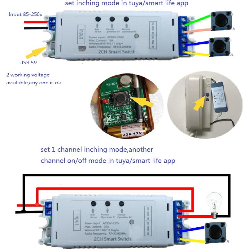 Interruptor Inteligente Inalámbrico WiFi 2 Canales Mic Technology