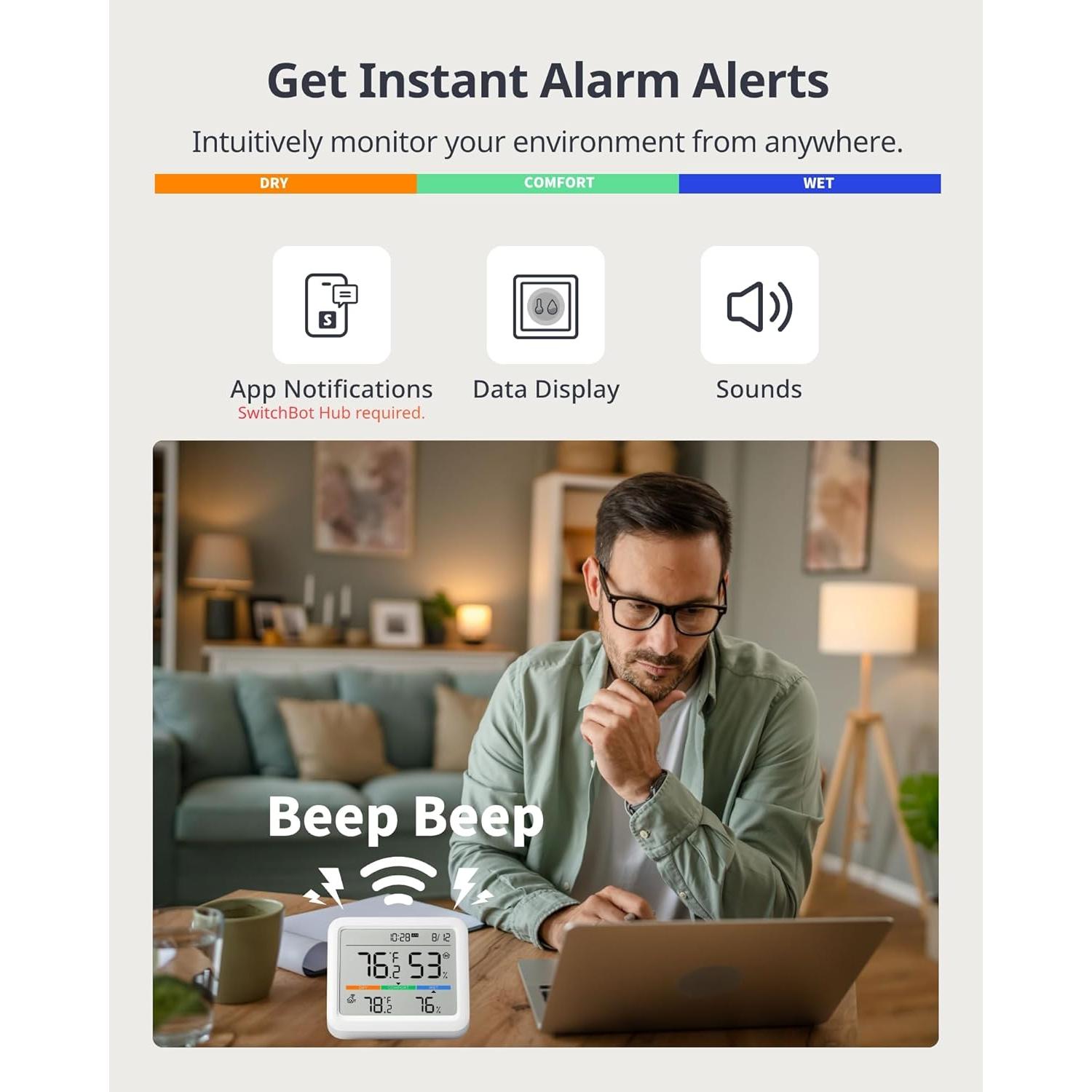 Termómetro y Higrómetro Inalámbrico SwitchBot Pro 3.6"