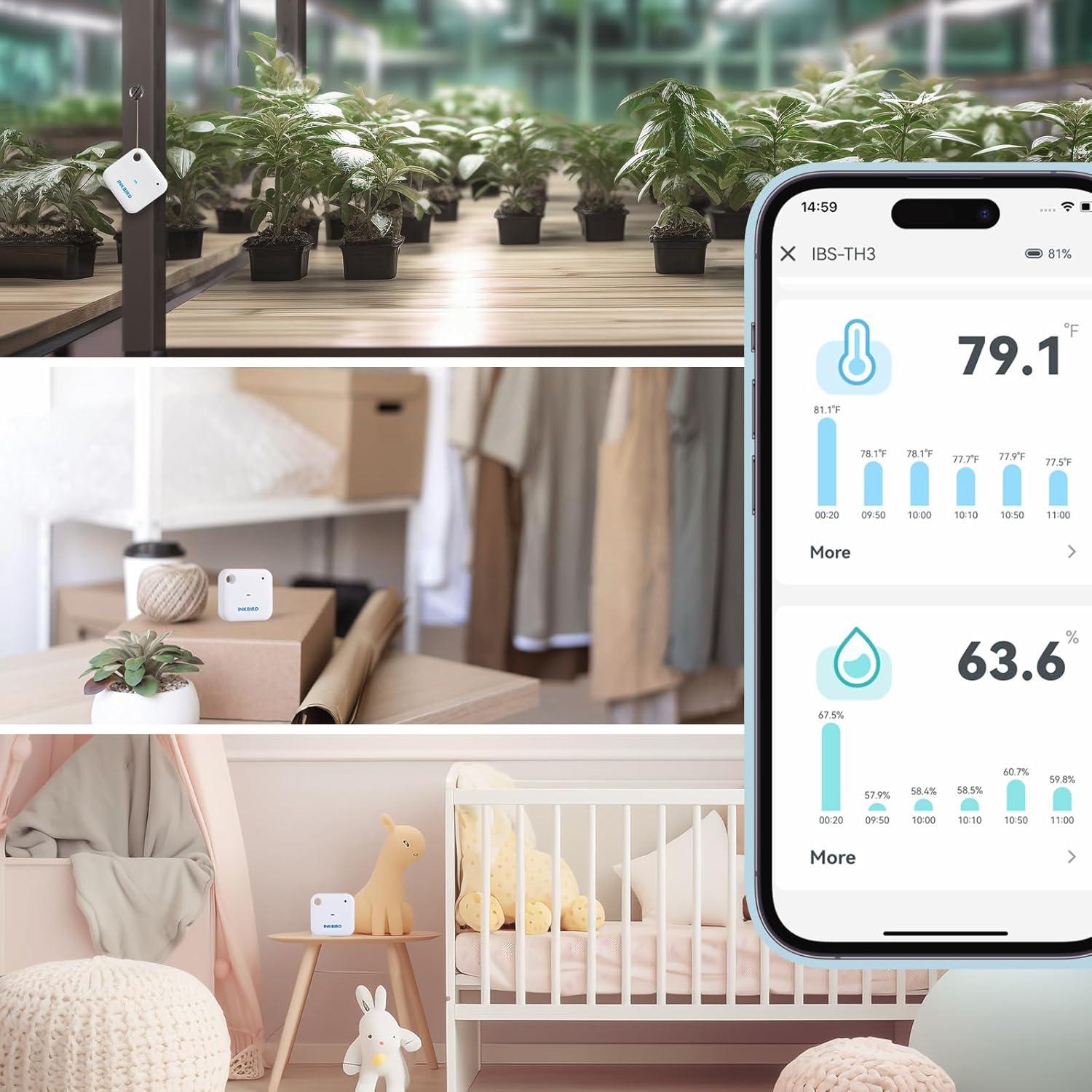 Sensor de Temperatura y Humedad Wi-Fi Inkbird IBS-TH3
