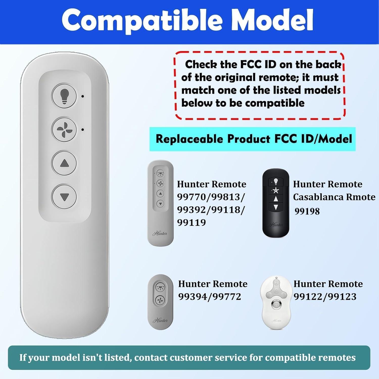 Control Remoto Hunter 99813 para Ventilador de Techo 3 Velocidades